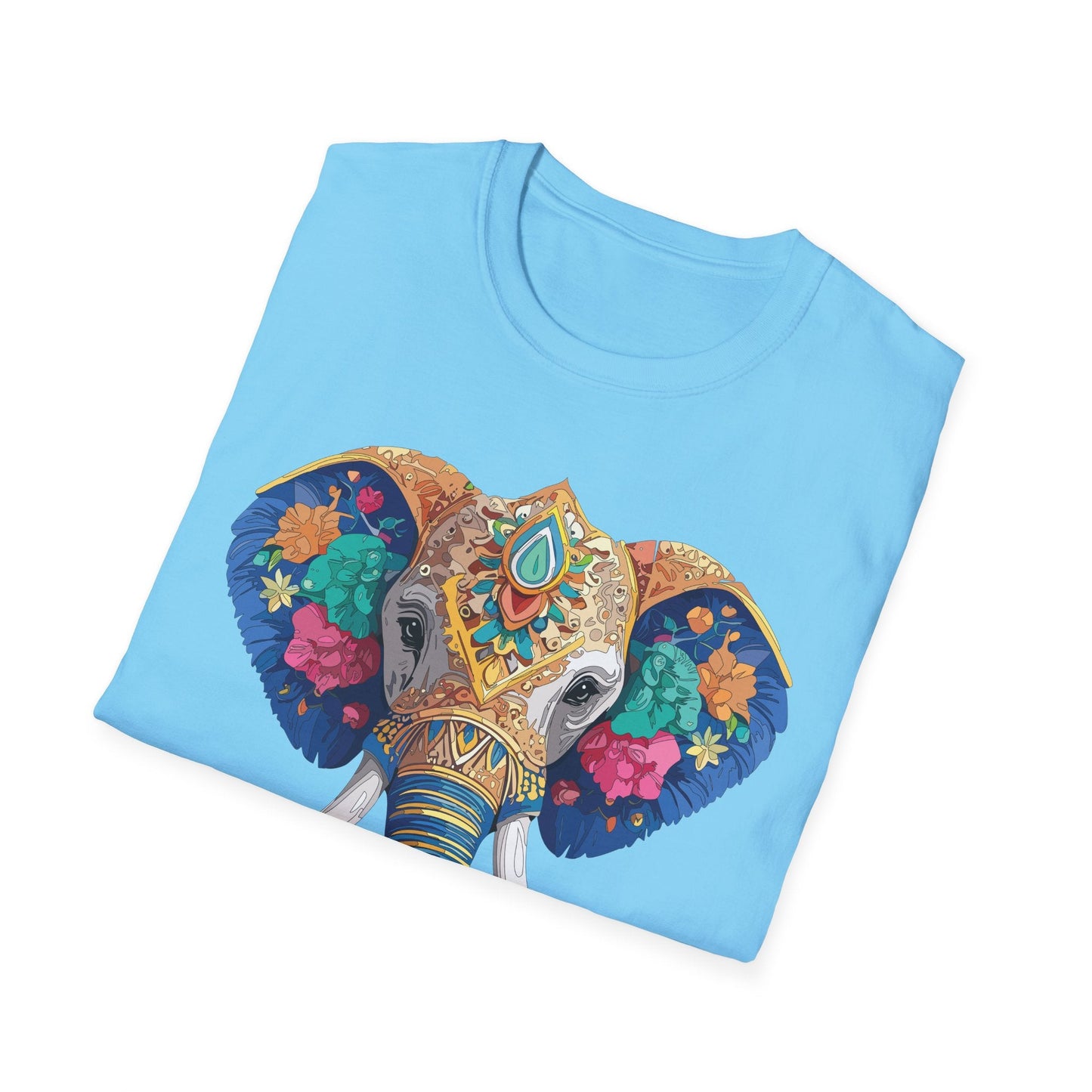 Elephant T Shirt Unisex Gildan Softstyle 64000 100 Percent Cotton Graphic Animal Tee