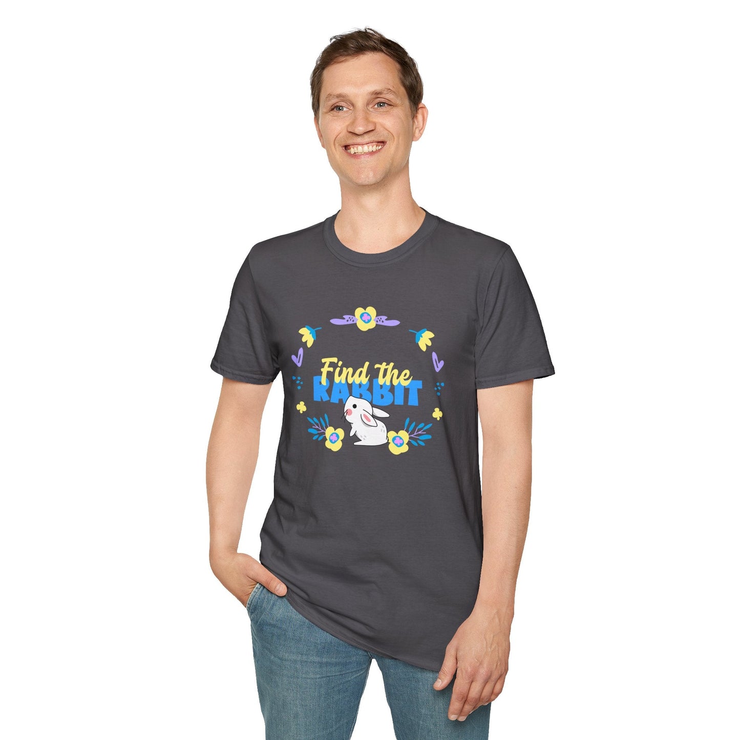Easter Bunny T Shirt Unisex Gildan Softstyle 64000 Breathable Cotton Easter Design
