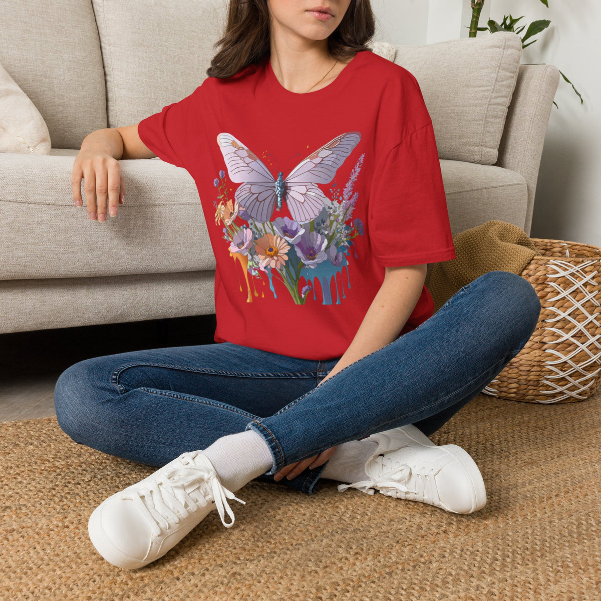 Butterfly Floral T‑Shirt — Pastel Garden Wings Graphic Tee Unisex 100 Cotton Gildan T-Shirt