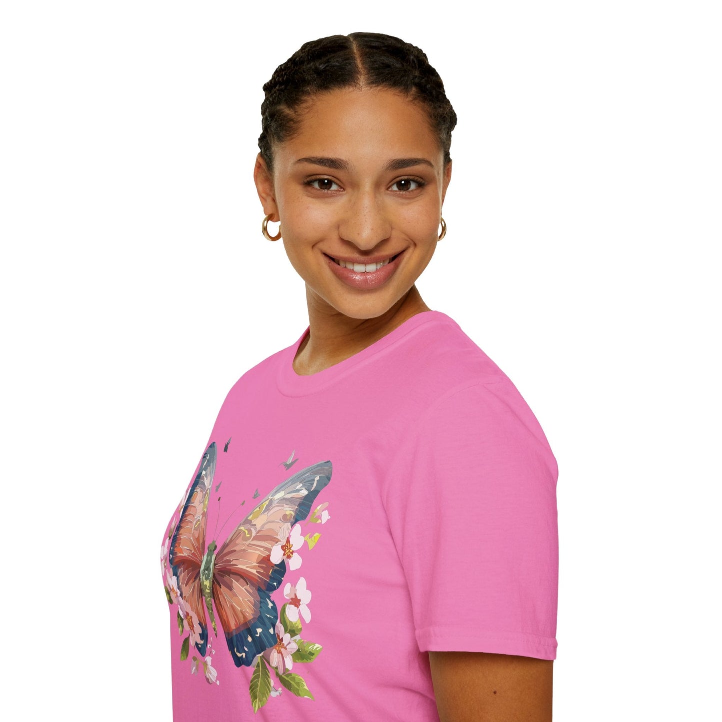 Unisex Monarch Butterfly T Shirt Softstyle 64000 Gildan Ring Spun Cotton Tee Lightweight Comfort
