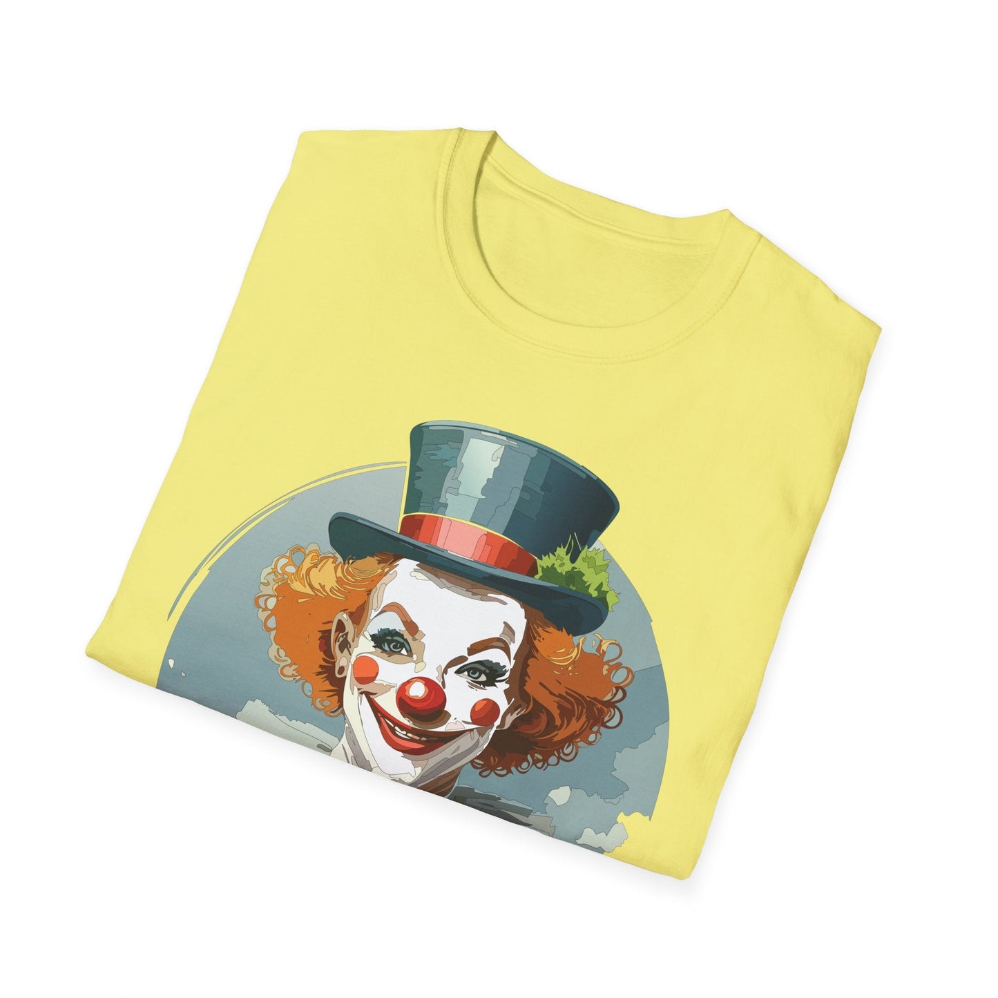 Unisex Clown Shirt Funny Man Circus Design Hundred Percent Ring Spun Cotton Gildan Softstyle Tee