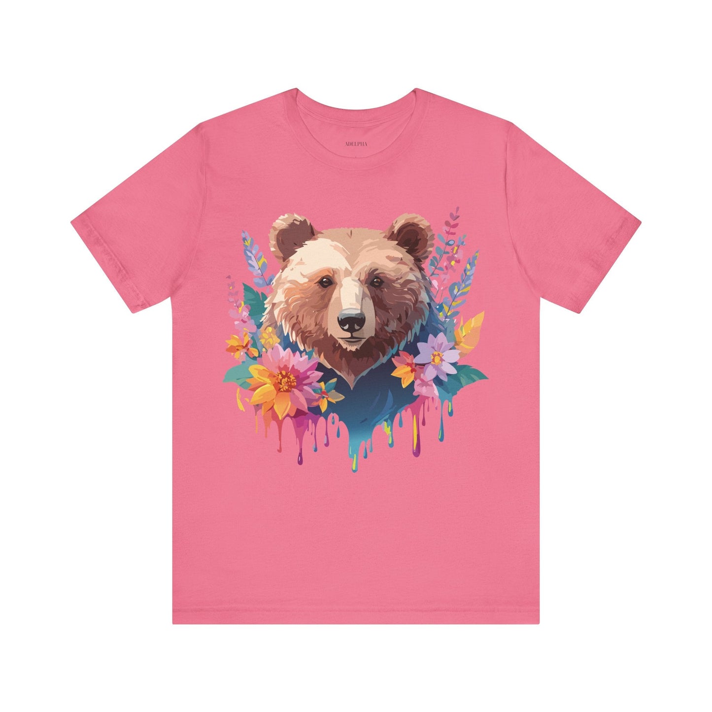 Bear Graphic Unisex 100 Cotton Short Sleeve Art Design Vintage T-Shirt 5