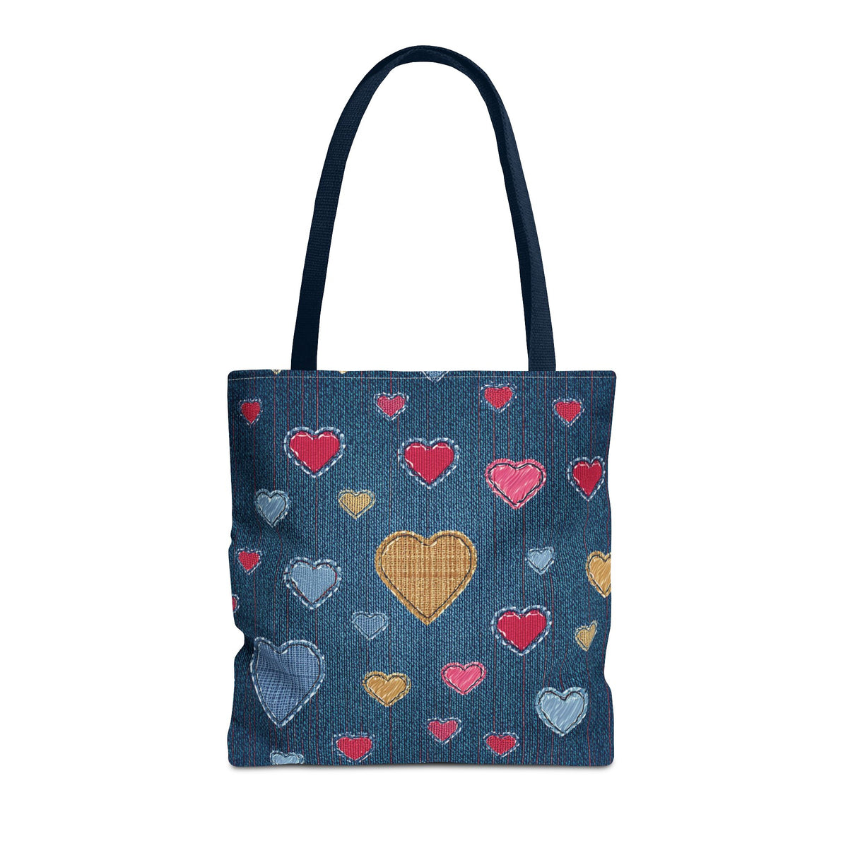 Love Day Graphic Design Denim Fabric Imitation Print Unisex Canvas Bag POLY 3 Sizes Tote Bag 201-24
