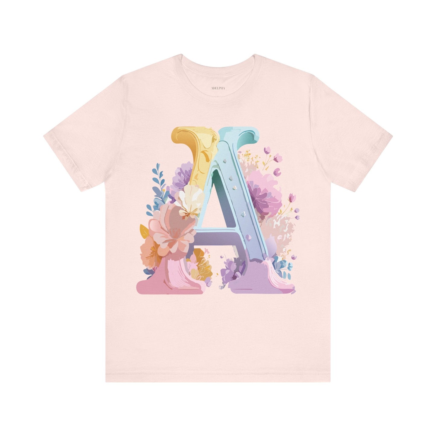 Letter A Graphic Tee Unisex Short Sleeve Shirt Vintage Inspired Artwork By Adelpha