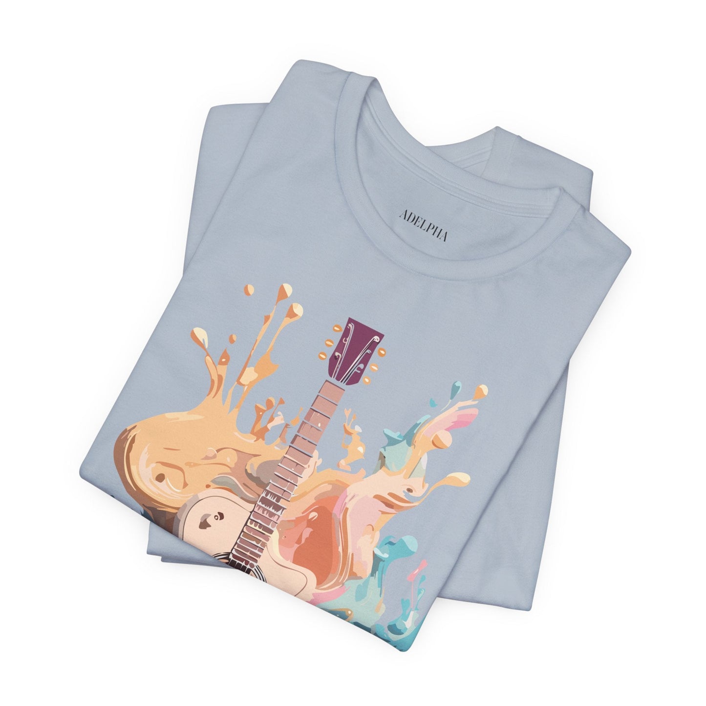 Music Graphic Unisex 100 Cotton Vintage Art with Musical Elements Tee 62