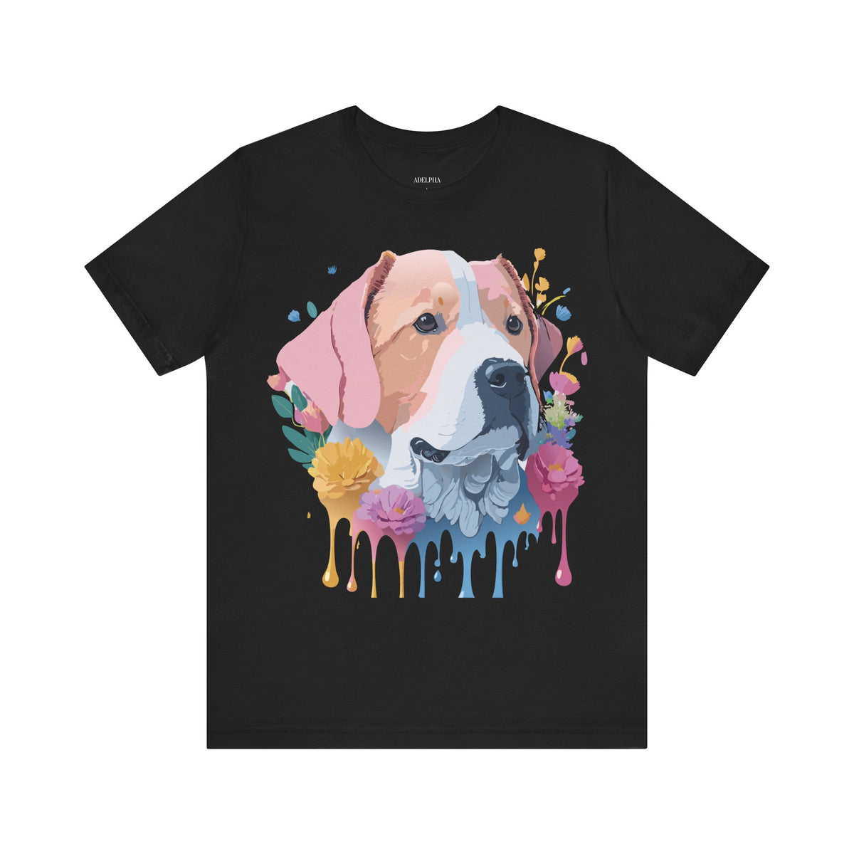Dog Graphic Unisex Cotton Bella+Canvas Tee with Art Animal Design d07