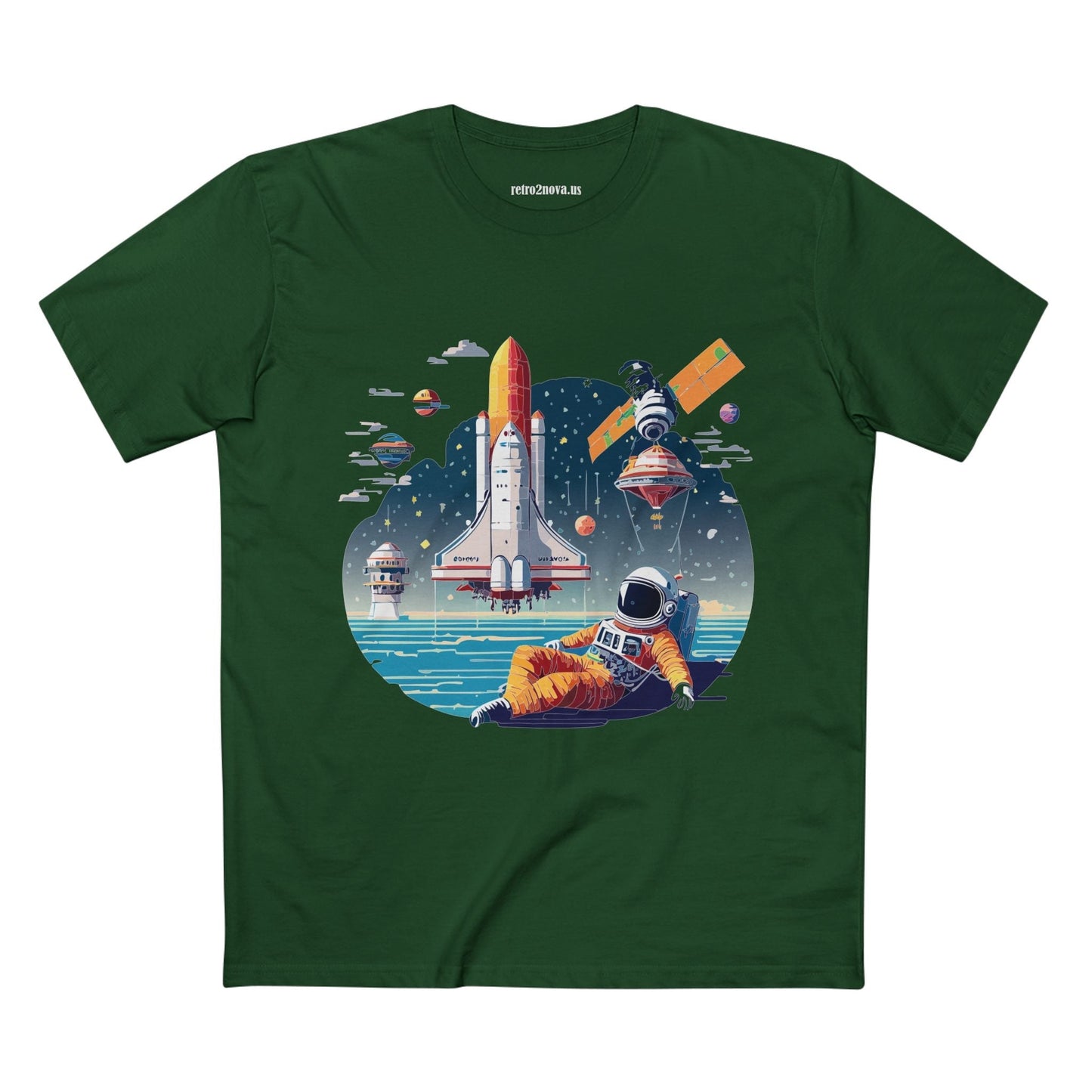 Cosmos Astronaut Shirt CS35 Unisex Premium Cotton Tee With Original Art Design Retro2Nova