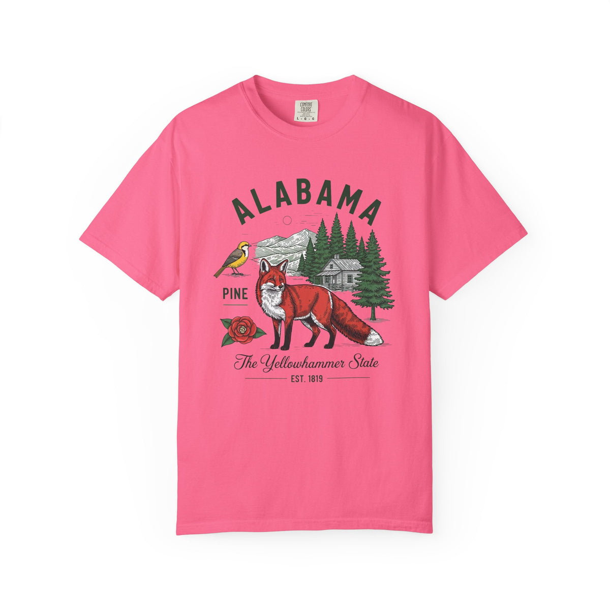 Alabama Graphic Unisex Heavyweight Garment-Dyed 100 US Cotton Tee Relaxed Fit - 3