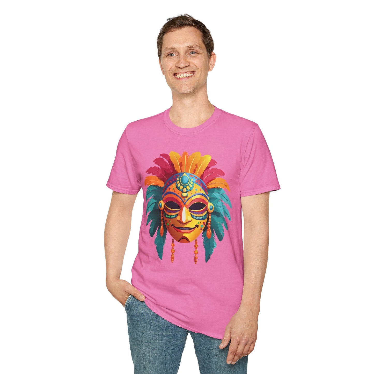 Mask Graphic Unisex Cotton Masquerade Design Artwork Tee 5
