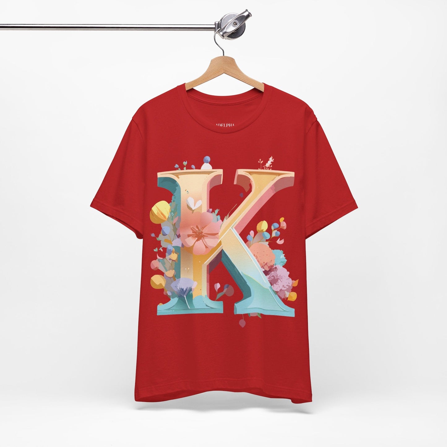 Unisex Letter K Graphic Tee By Adelpha Vintage Inspired Artwork Short Sleeve Shirt