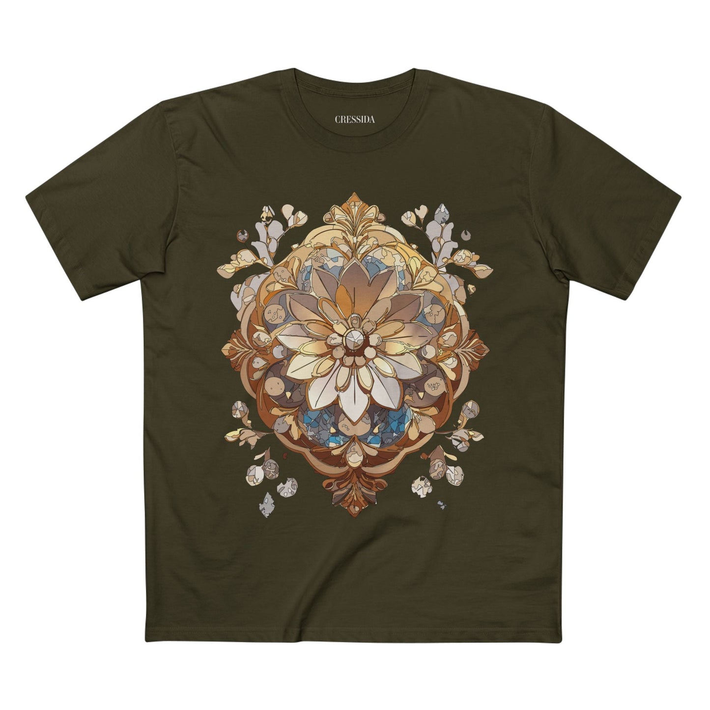 Floral Graphic T-Shirt Unisex 100 Cotton Art Design with Antique Flowers Tee 18