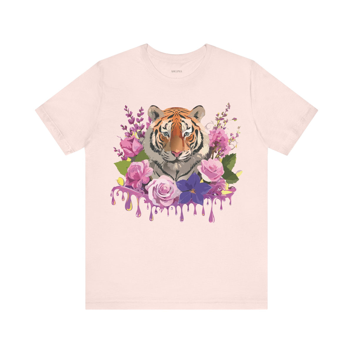 Tiger Graphic Unisex Cotton Bella+Canvas Tee with Art Animal Design e69