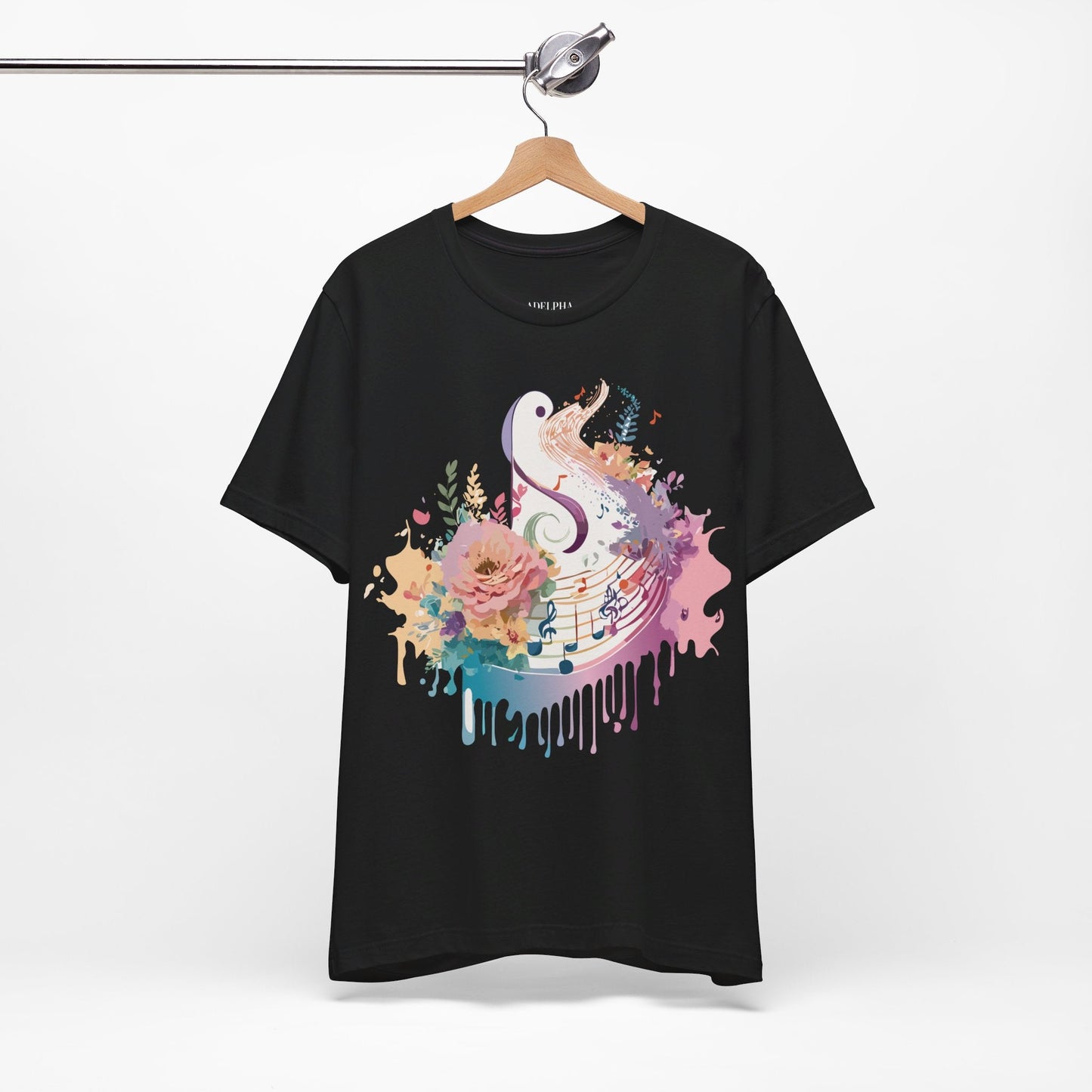 Adelpha Graphic Tee Unisex Short Sleeve Vintage Inspired Artwork Music Theme T Shirt
