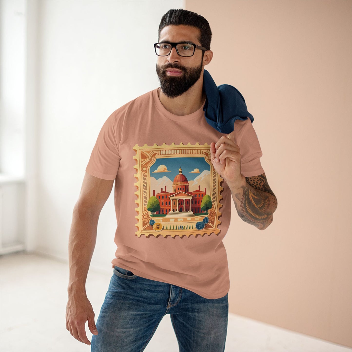 Postage Stamp Shirt Unisex Premium Cotton Tee With Original Art Collection By Retro2Nova PS14