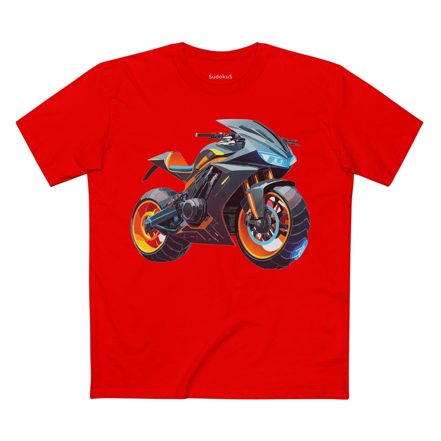 Moto Bike Graphic Unisex 100 Cotton Staple Tee 31