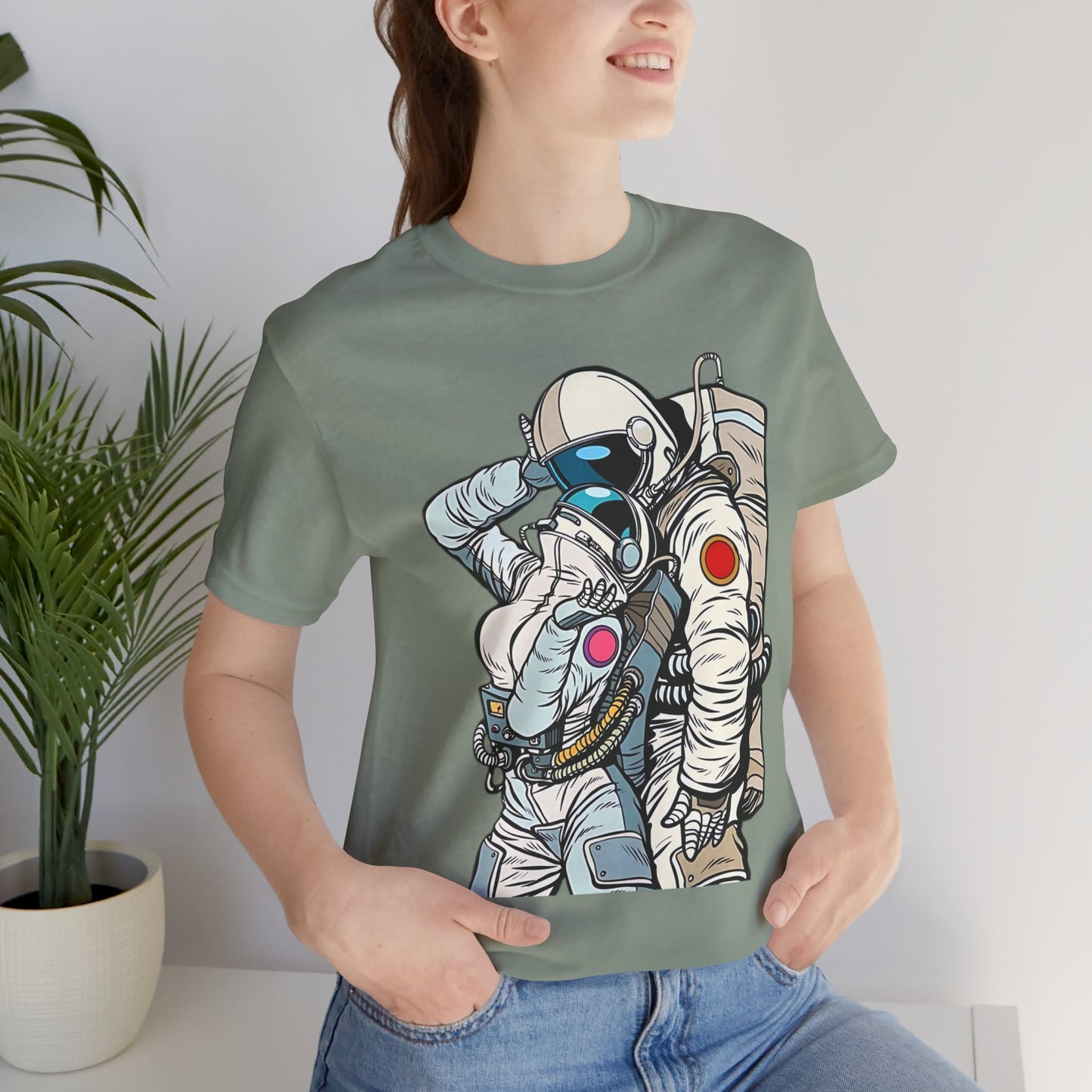 Unisex Astronaut T-shirt, Space Lovers Tee, Cosmic Top, Astronaut Graphic Tee, Cosmos Graphic T-Shirt, Love Shirt Art T-Shirt