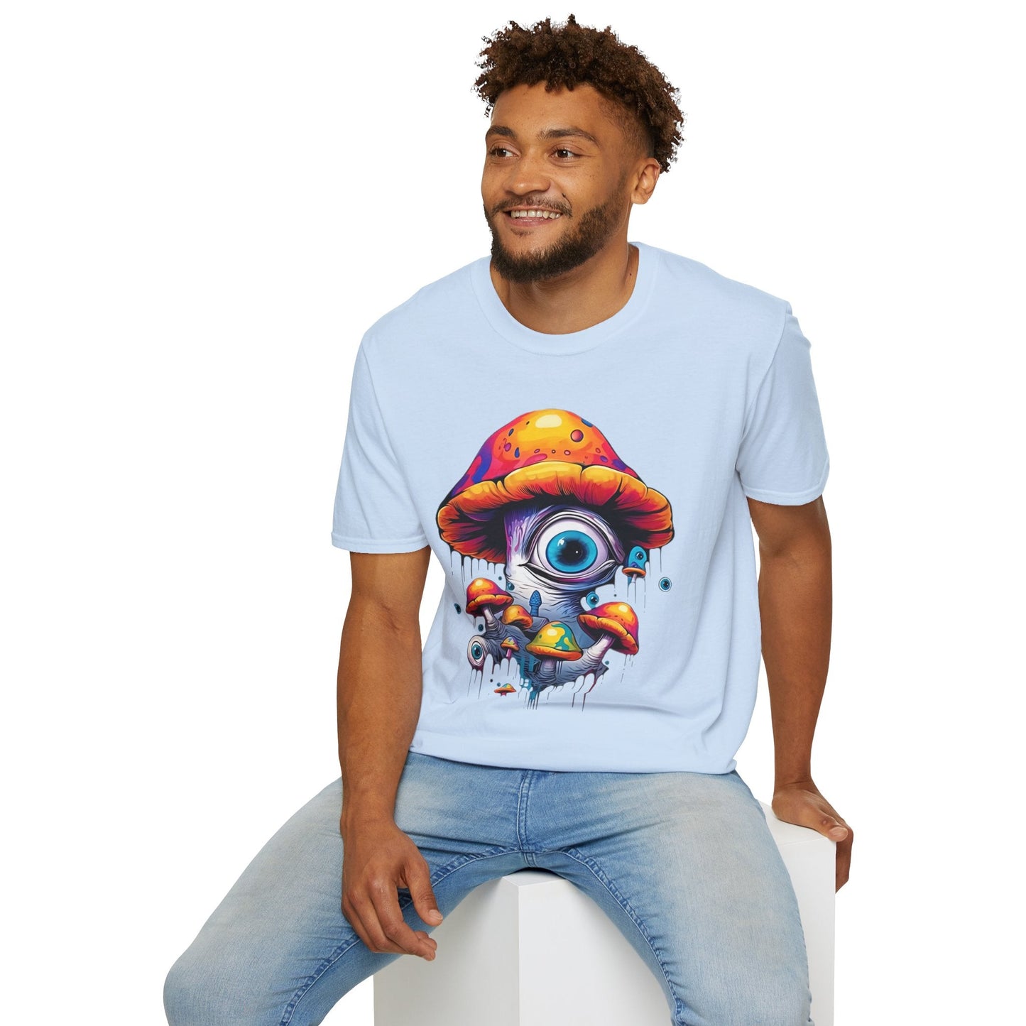 Unisex Mashroom T Shirt With Funny Mashroom Art Design Gildan Softstyle Tee For Everyday Comfort