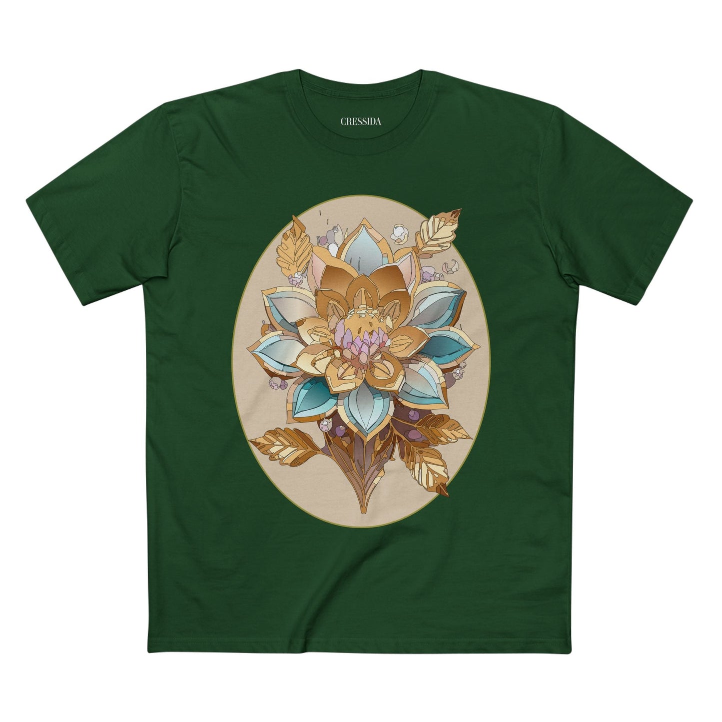Floral Graphic T-Shirt Unisex 100 Cotton Art Design with Antique Flowers Tee 26