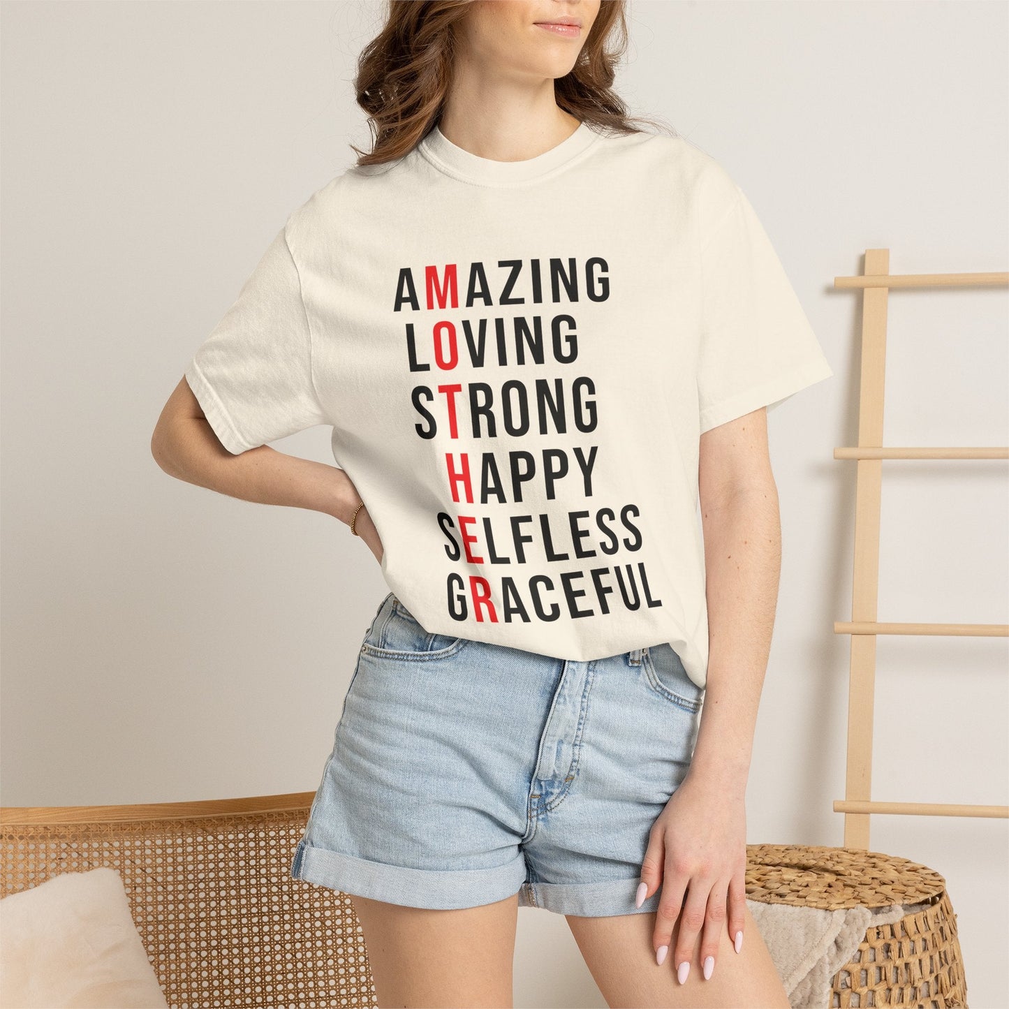 Mom T-shirt Mother's Day Mama Tee Unisex Comfort Colors Garment-Dyed Cotton h14