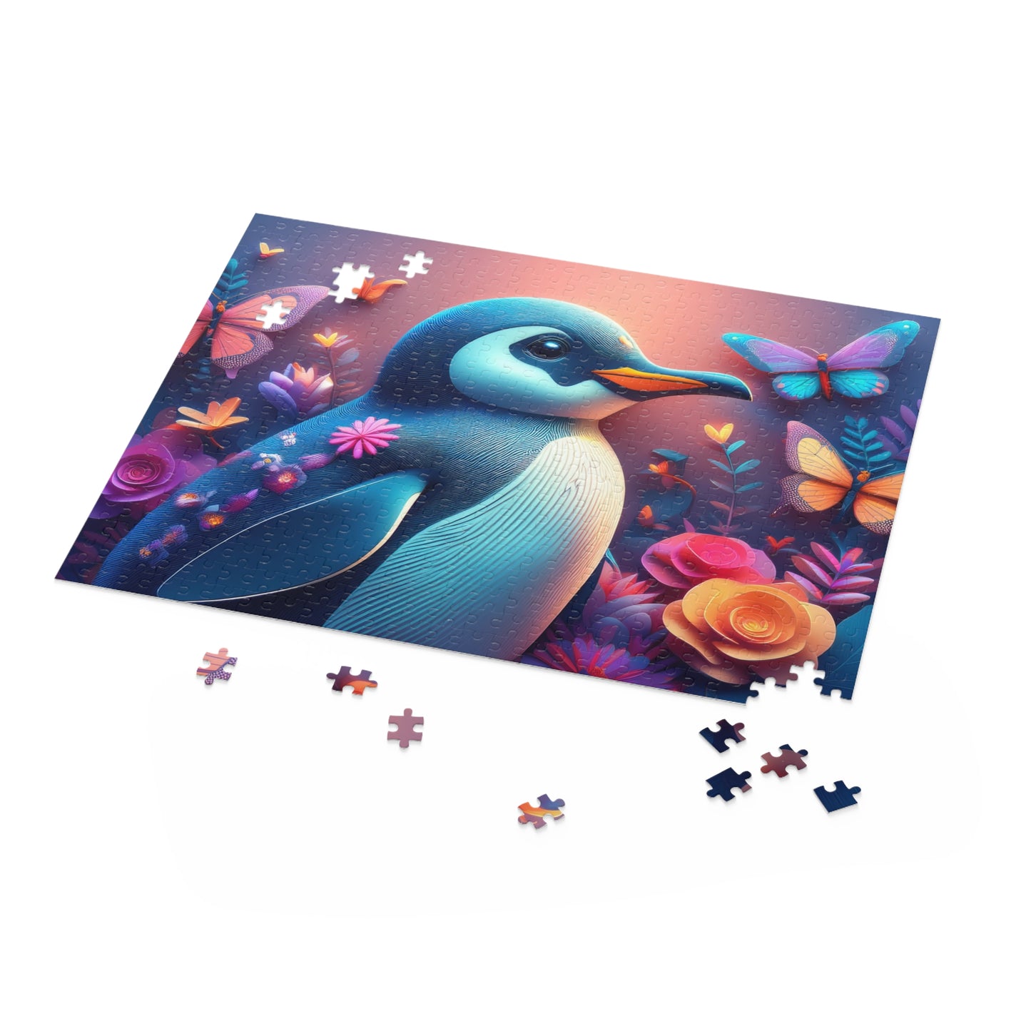 Puzzles-60 Kids Penguin Puzzle 500-Piece  Floral Penguin Puzzle 500-Piece, Animals Kids Puzzles Size: 16" x 20",  Ages 9+
