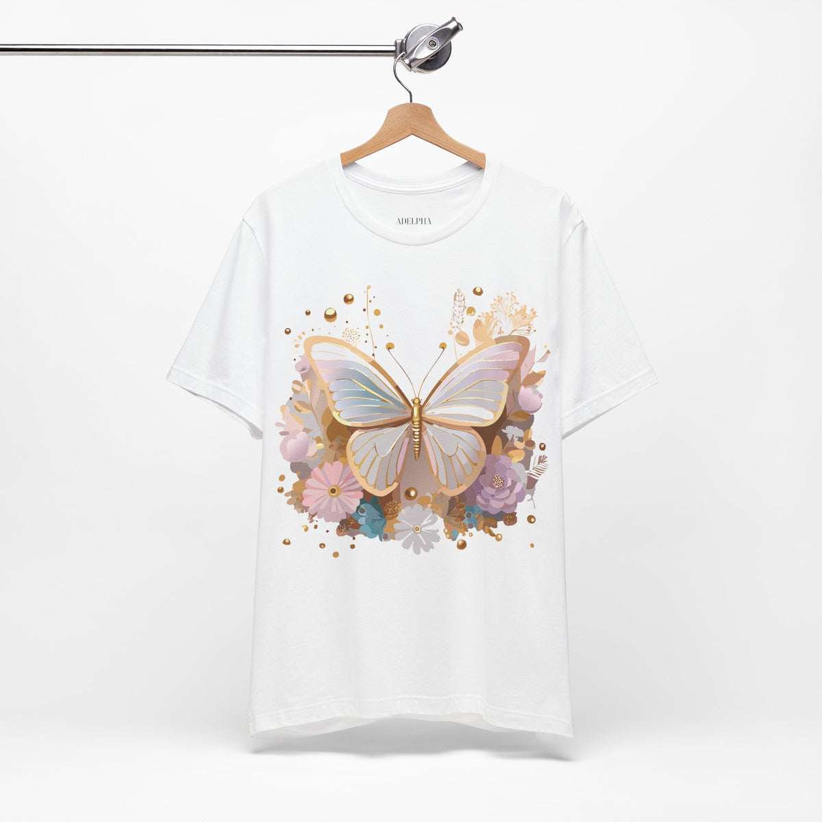 Butterfly Graphic Unisex Cotton Bella+Canvas Tee with Art Design n42
