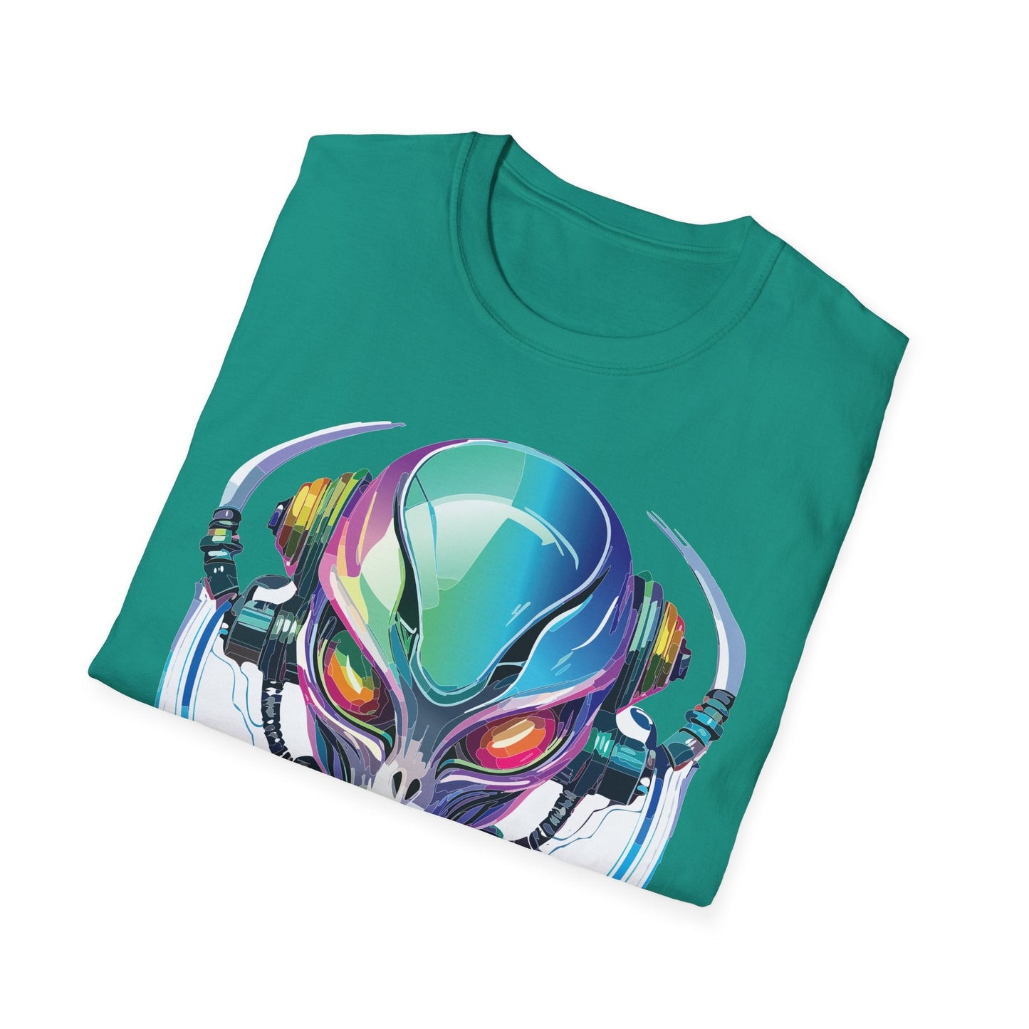 Alien Graphic Unisex Cotton Softstyle UFO Artwork Tee 3