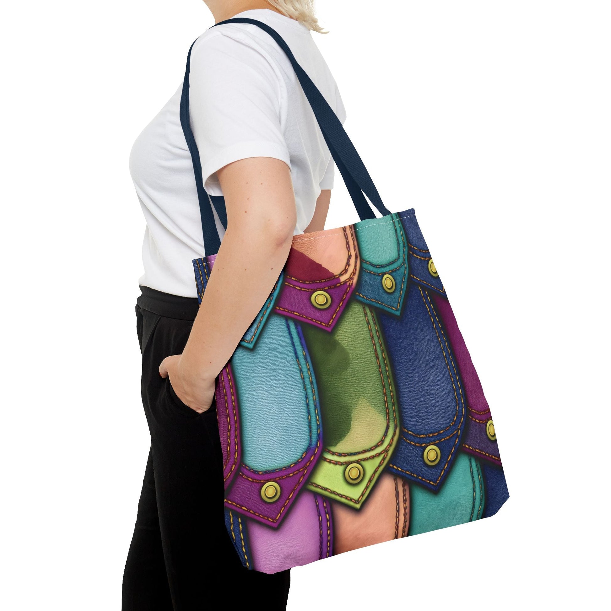 Denim Canvas Bag, Tote Bag Denim Printify