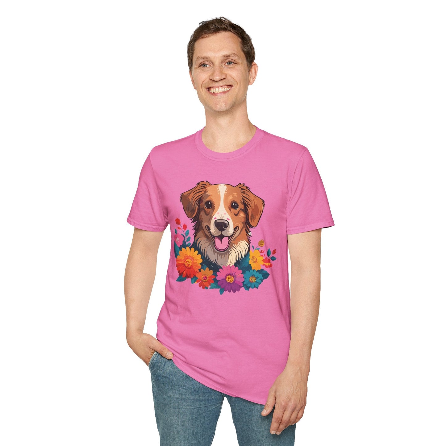 Dog Shirt Unisex Animal Tee Short Sleeve Gildan Softstyle 64000 Cotton Tee