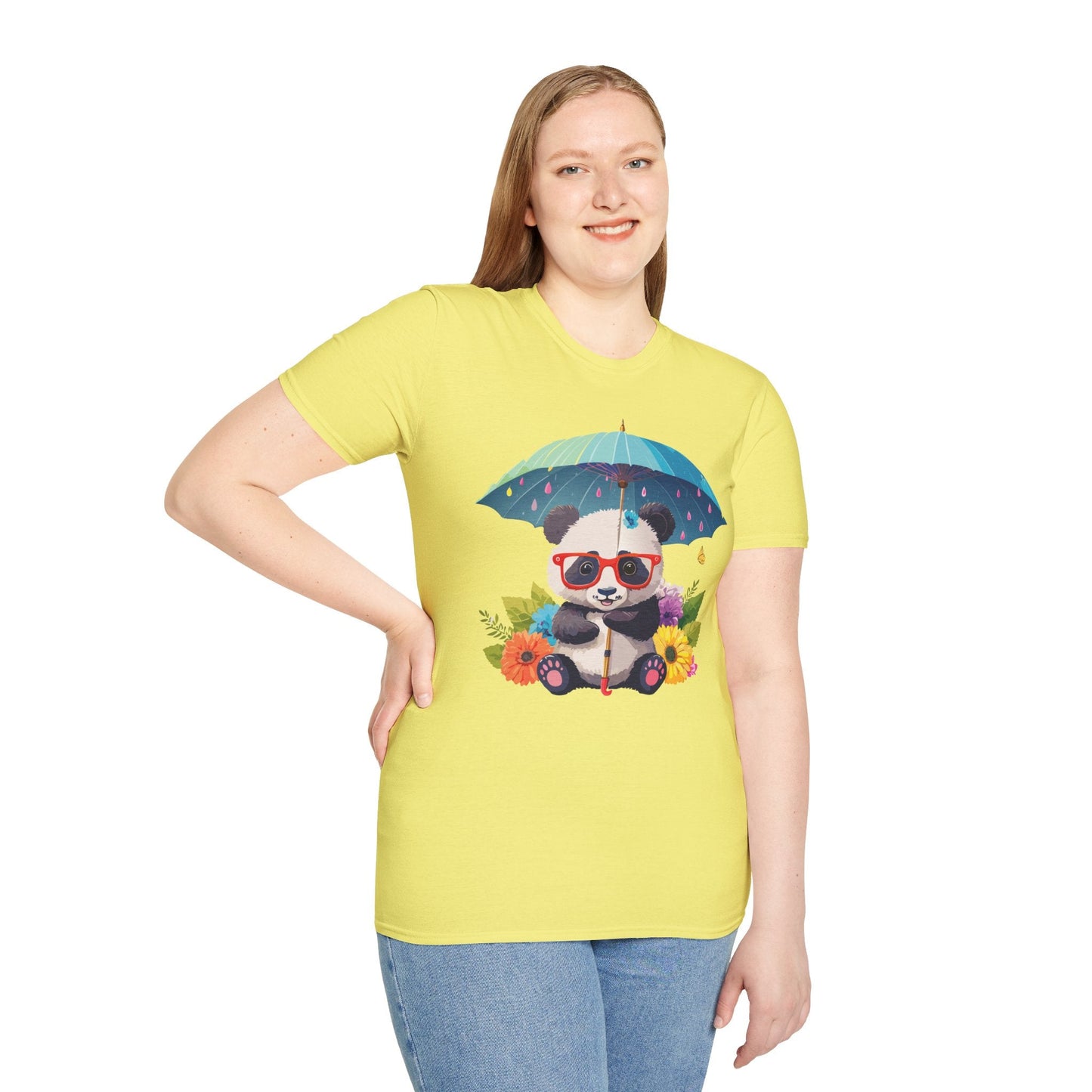 Panda Shirt Unisex Tee 100 Percent Ring Spun Cotton Softstyle Gildan 64000 Animal Print