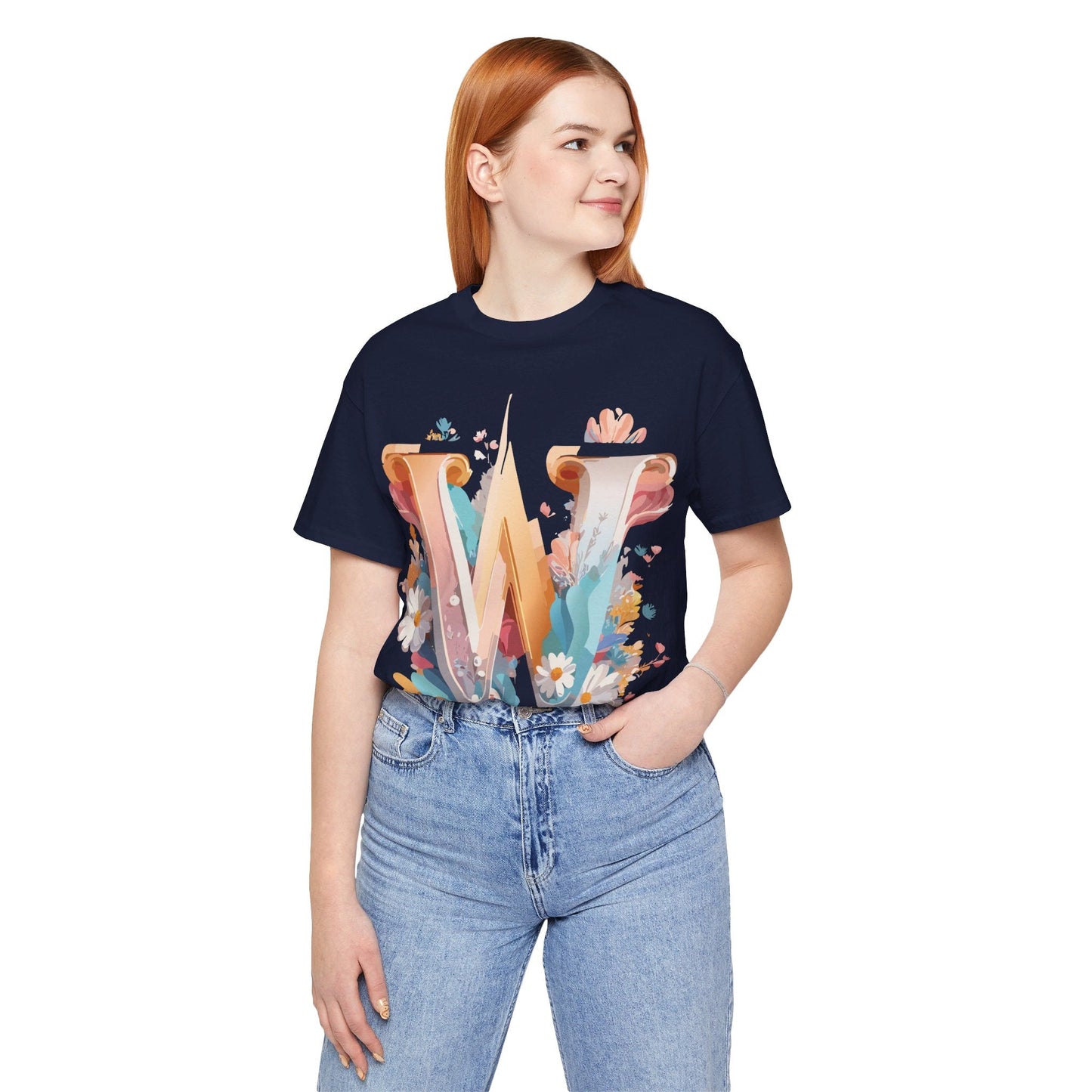 Letter W Shirt Unisex Graphic Tee By Adelpha Vintage Inspired Art Short Sleeve Collection