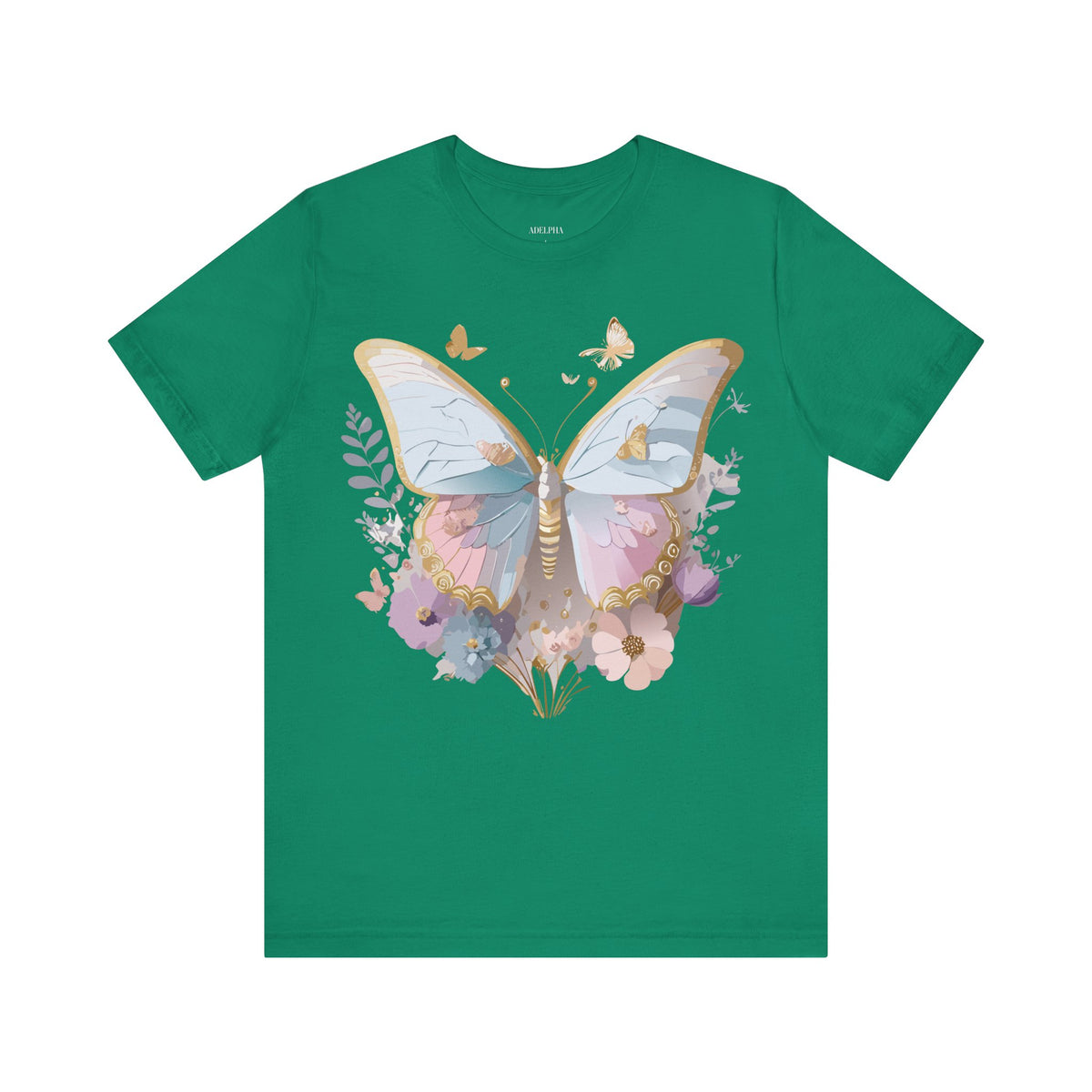 Butterfly Graphic Unisex Cotton Bella+Canvas Tee with Art Design n51