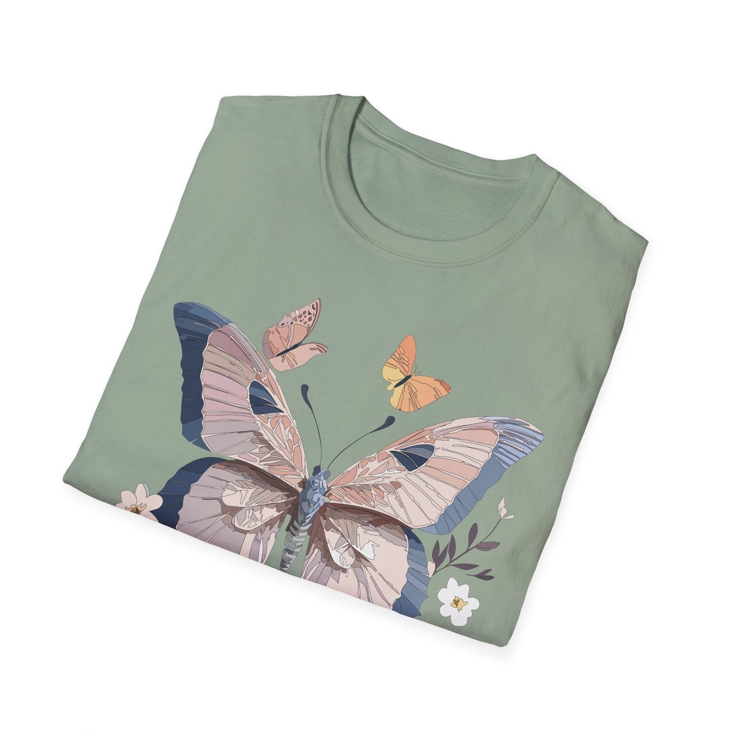 Butterfly Shirt Unisex T Shirt Monarch Print Gildan Softstyle 64000 Cotton Tee Quality