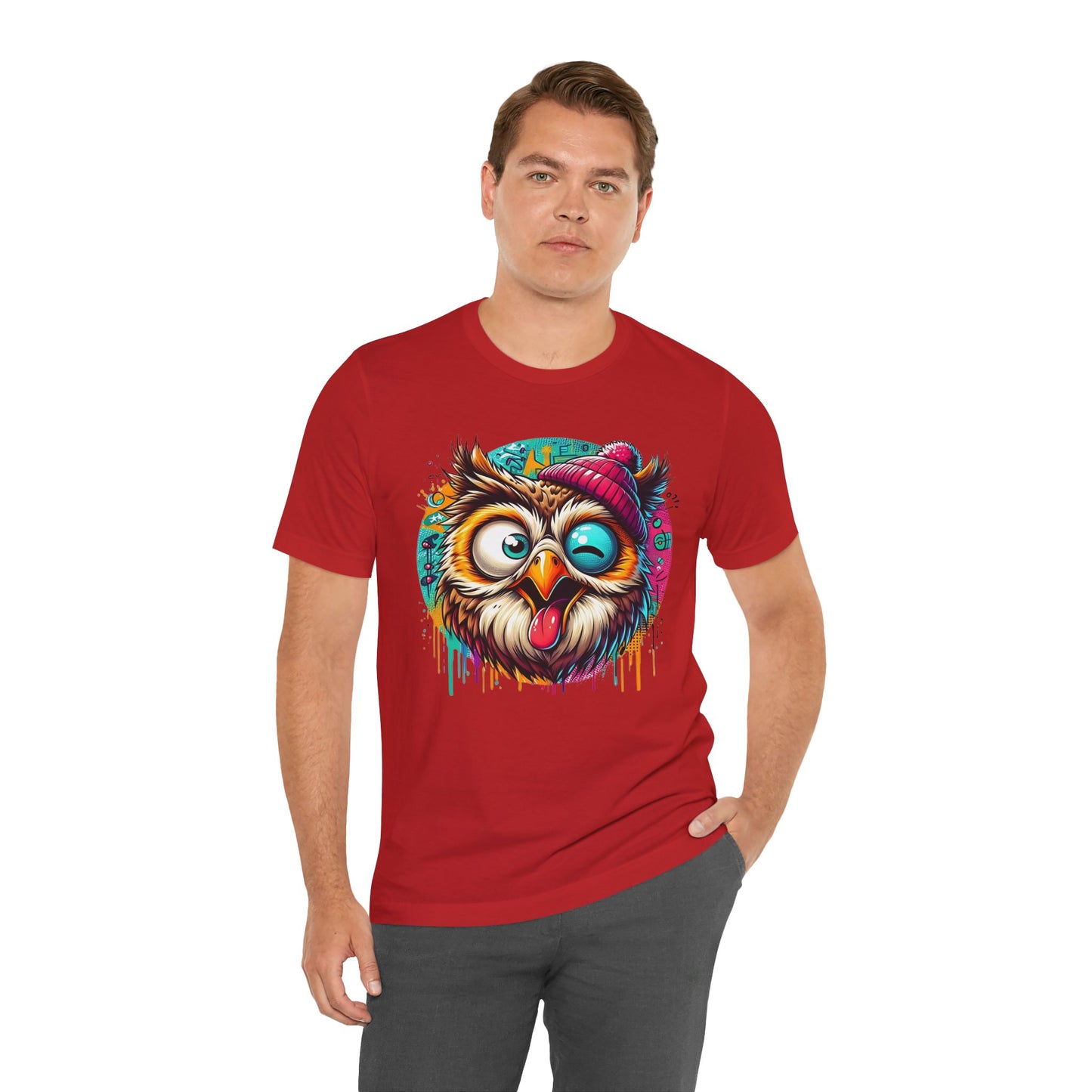 Colorful Owl Graphic Tee, Fun Owl Shirt, Funny Bird Shirt, Cute Cartoon Tees, Animal T-Shirt, Animal Tees, Art Design T-Shirt