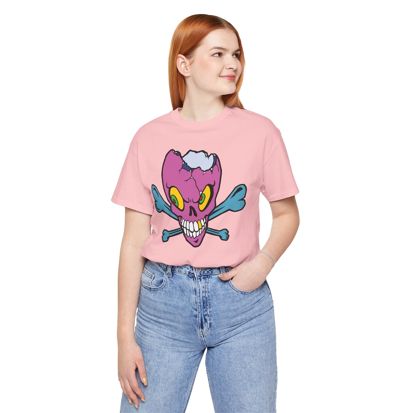 Purple Skull Graphic Design Tee, Skull Shirt, Vintage Tees, Art Design T-Shirt, Vintage Graphic Tee, Art Shirts with Skulls 5