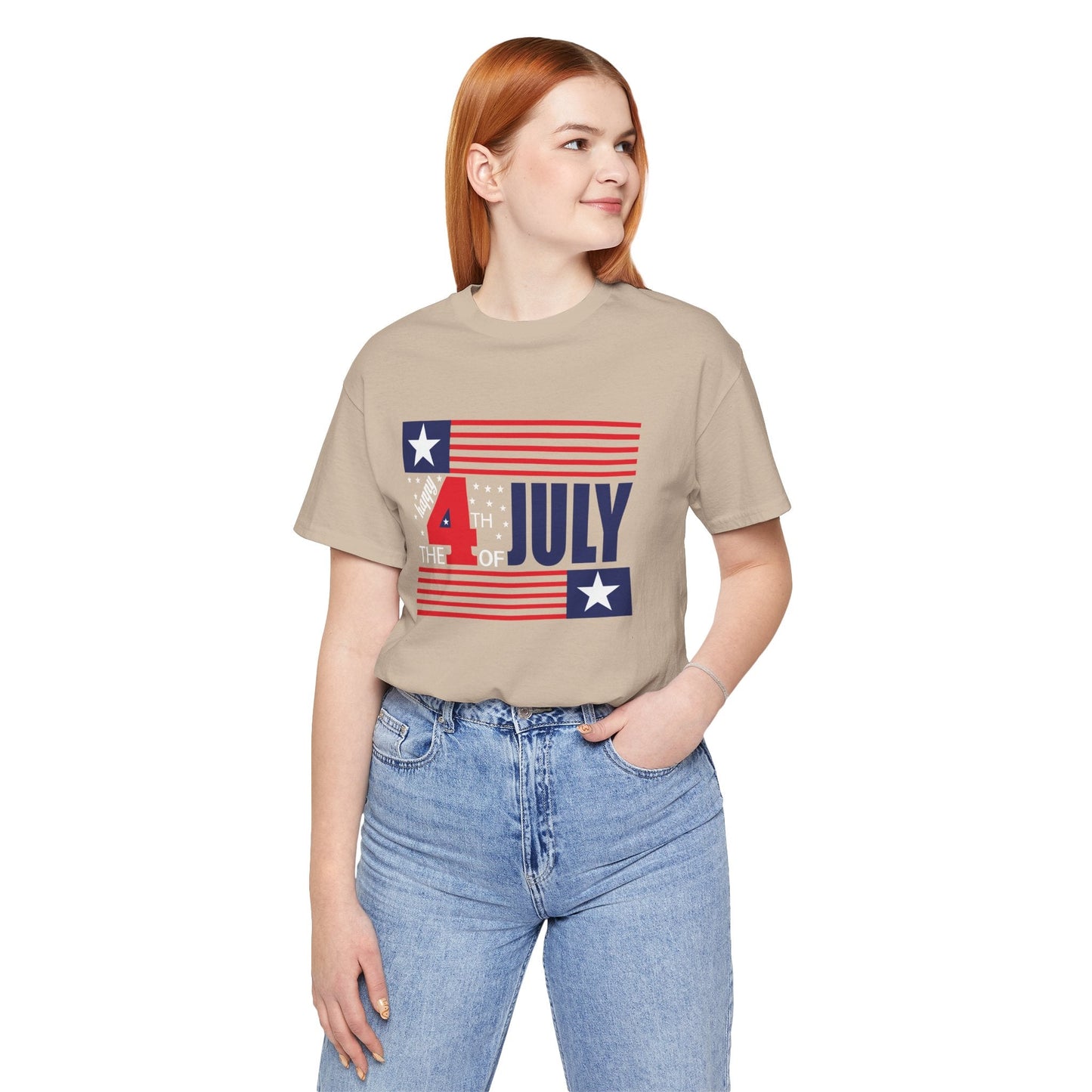 4th of July Flag Independence Day Graphic Unisex Cotton T-Shirt 014