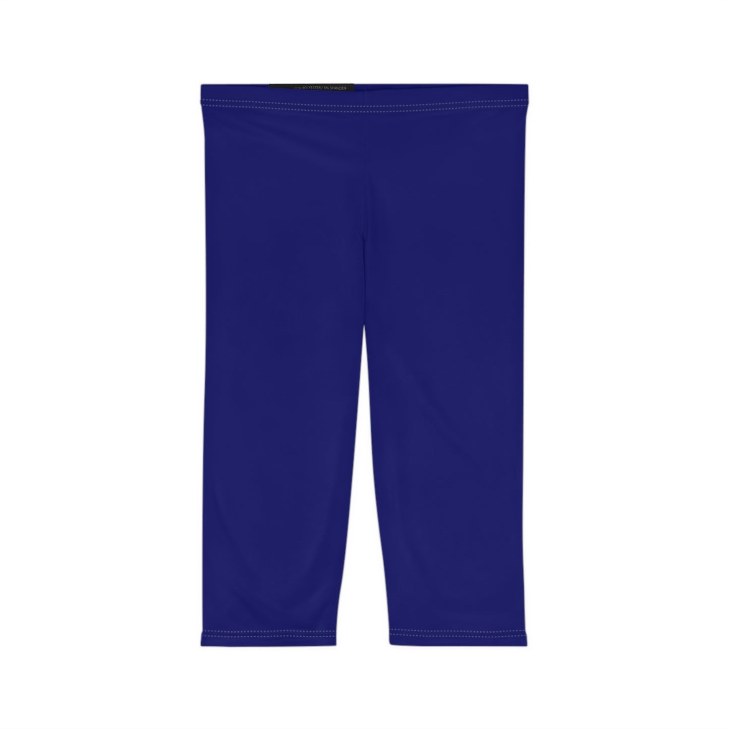 Midnight Blue Color Women's Brushed Suede Poly Span Casual Capri Leggings XS-2XL
