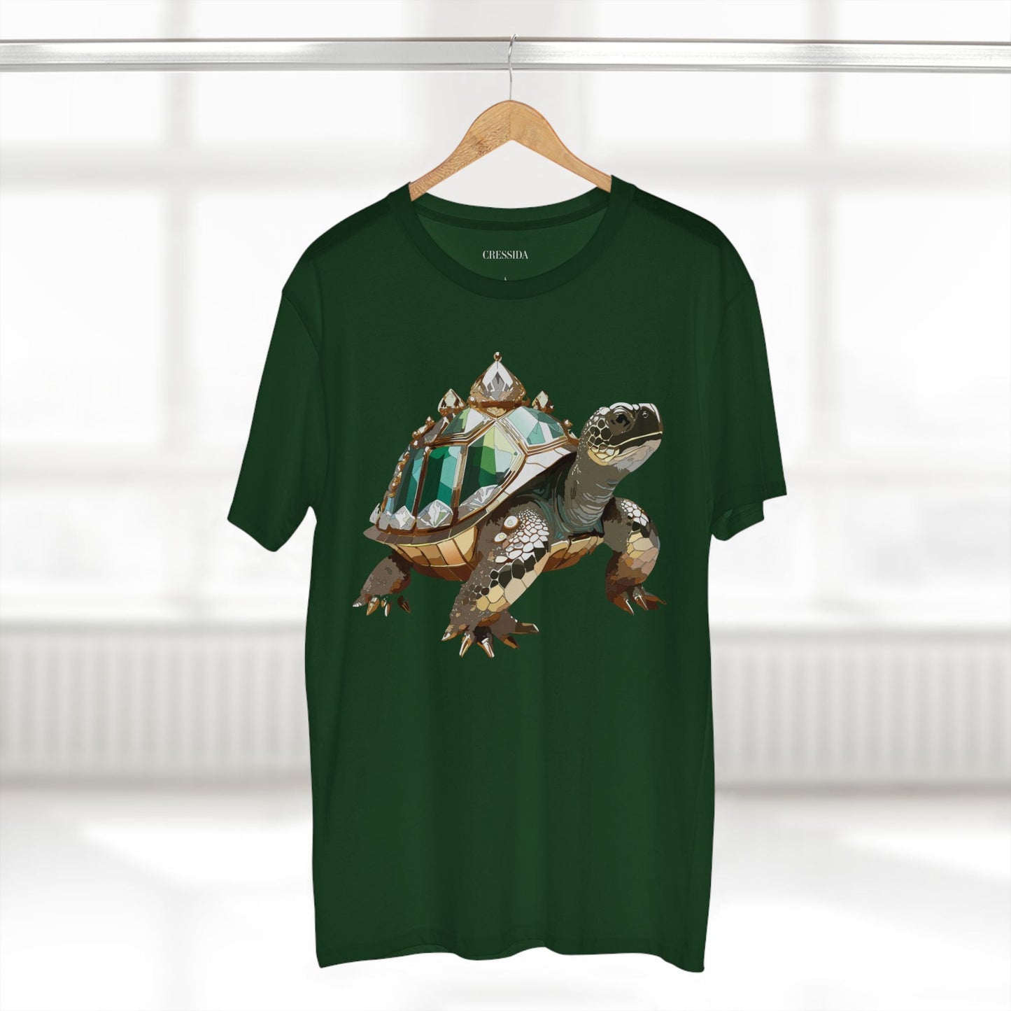 Turtle Graphic Unisex 100 Cotton Tee With Unique Animal Golden Medallion Art Design 32