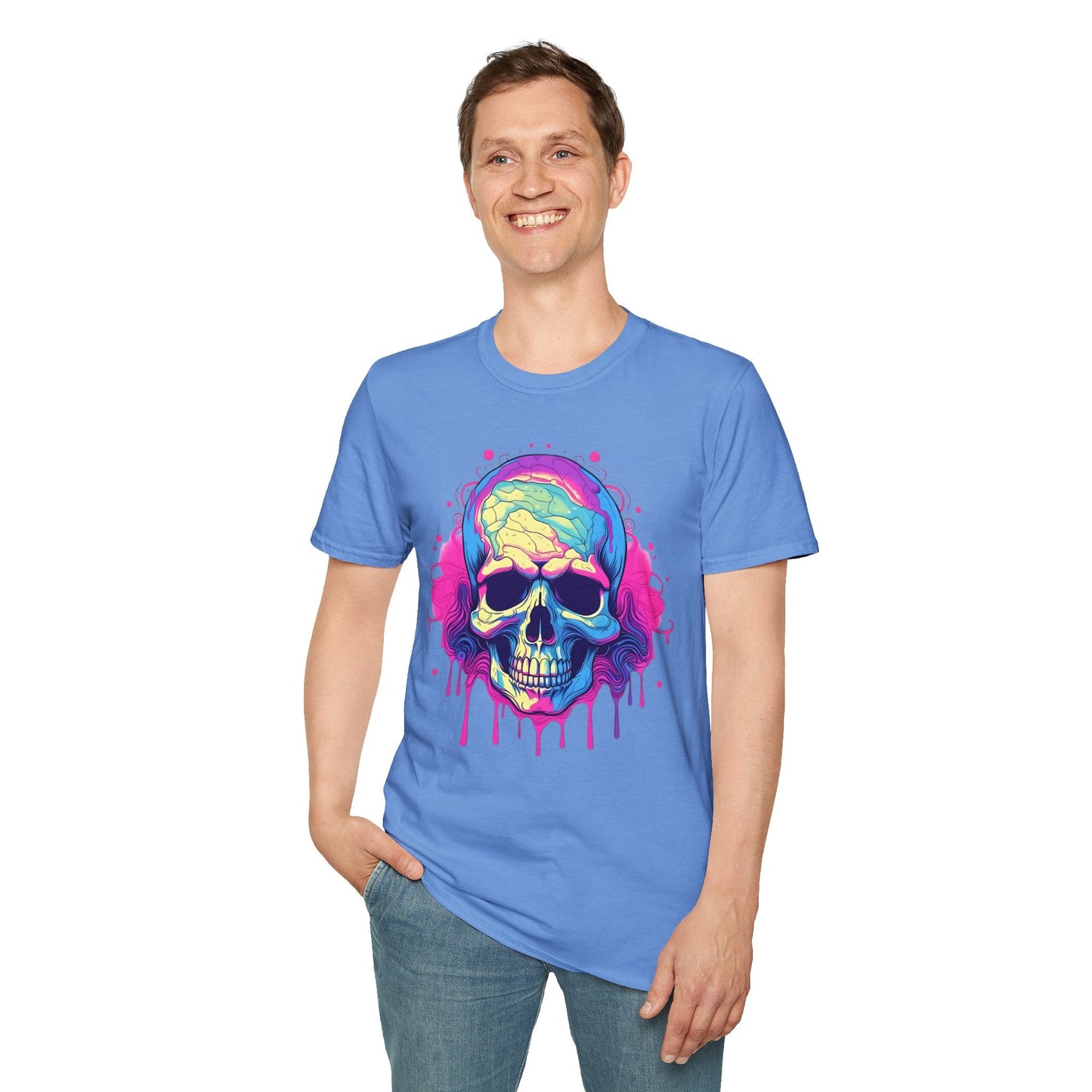 Skull Tee Shirt Unisex Skeleton Design Gildan Softstyle 64000 Ring Spun Cotton Tee