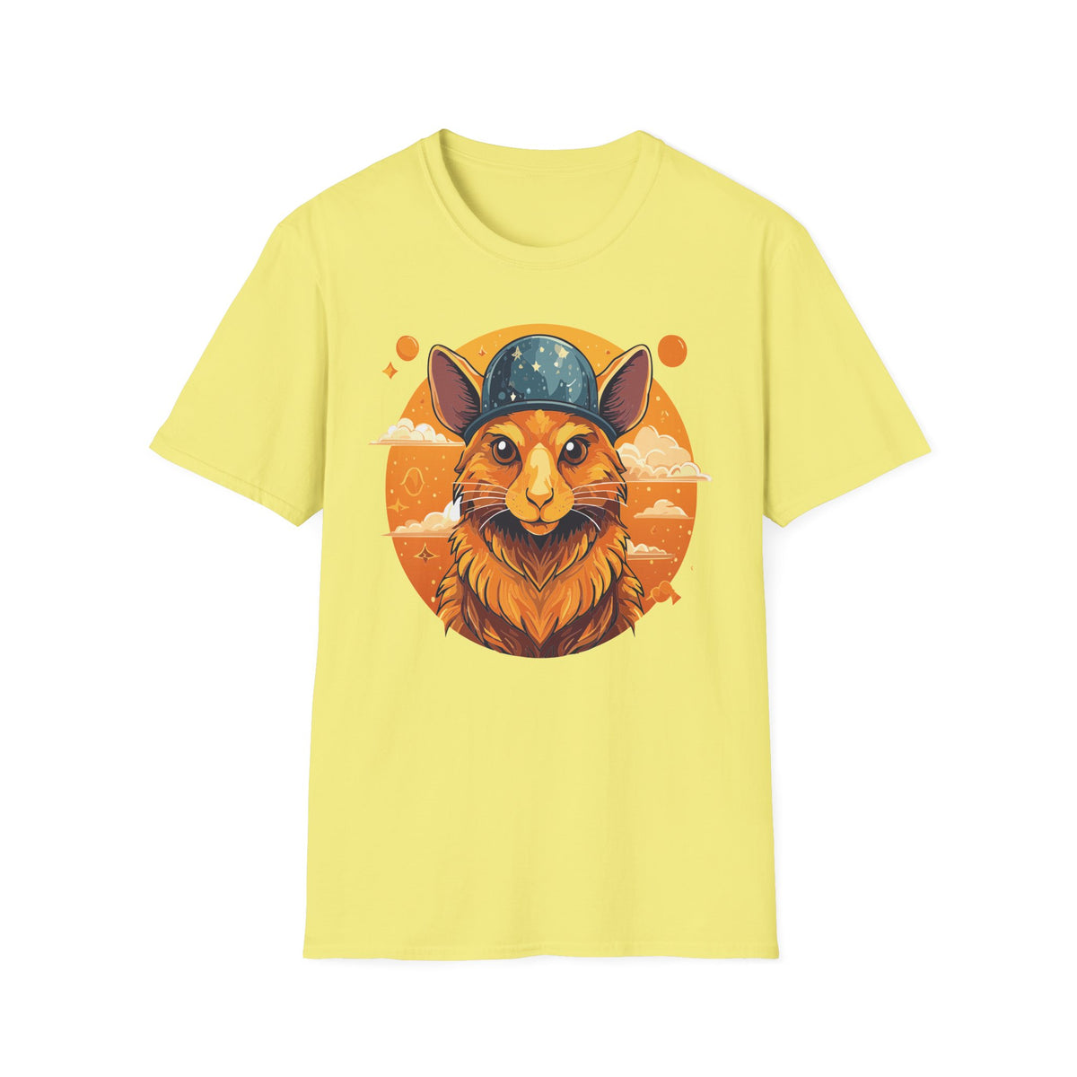 Space Helmet Fox T-Shirt | Retro Sunset Fox Illustration