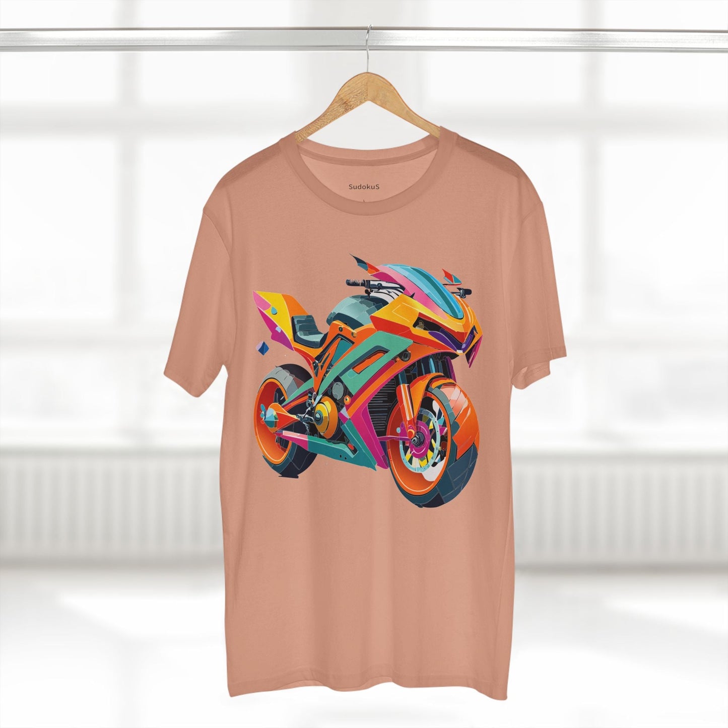 Moto Bike Graphic Unisex 100 Cotton Staple Tee 6
