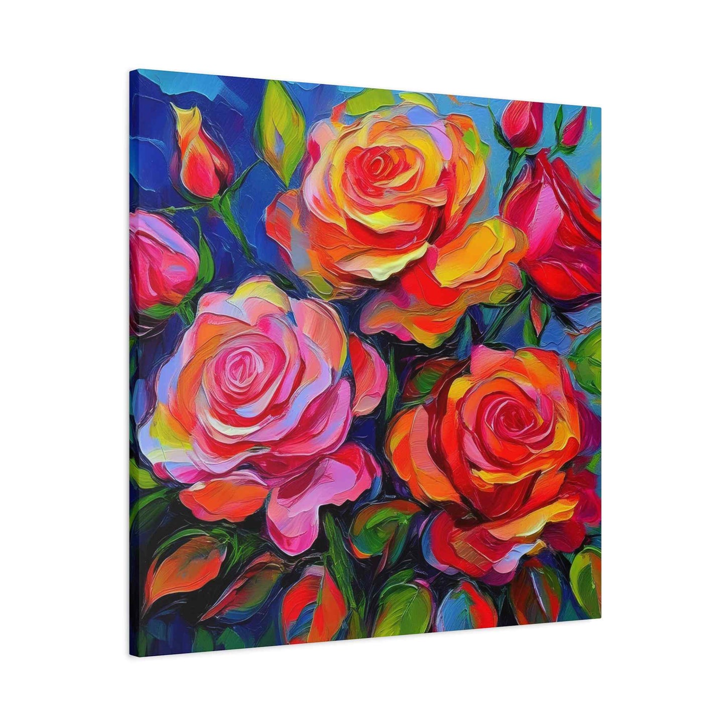 Orange Roses Print Canvas, Roses Oil Paint Print 20x20, 24x24, 30x30, 32x32, 36x36, Floral Art Design Print Non-Frame MC-18