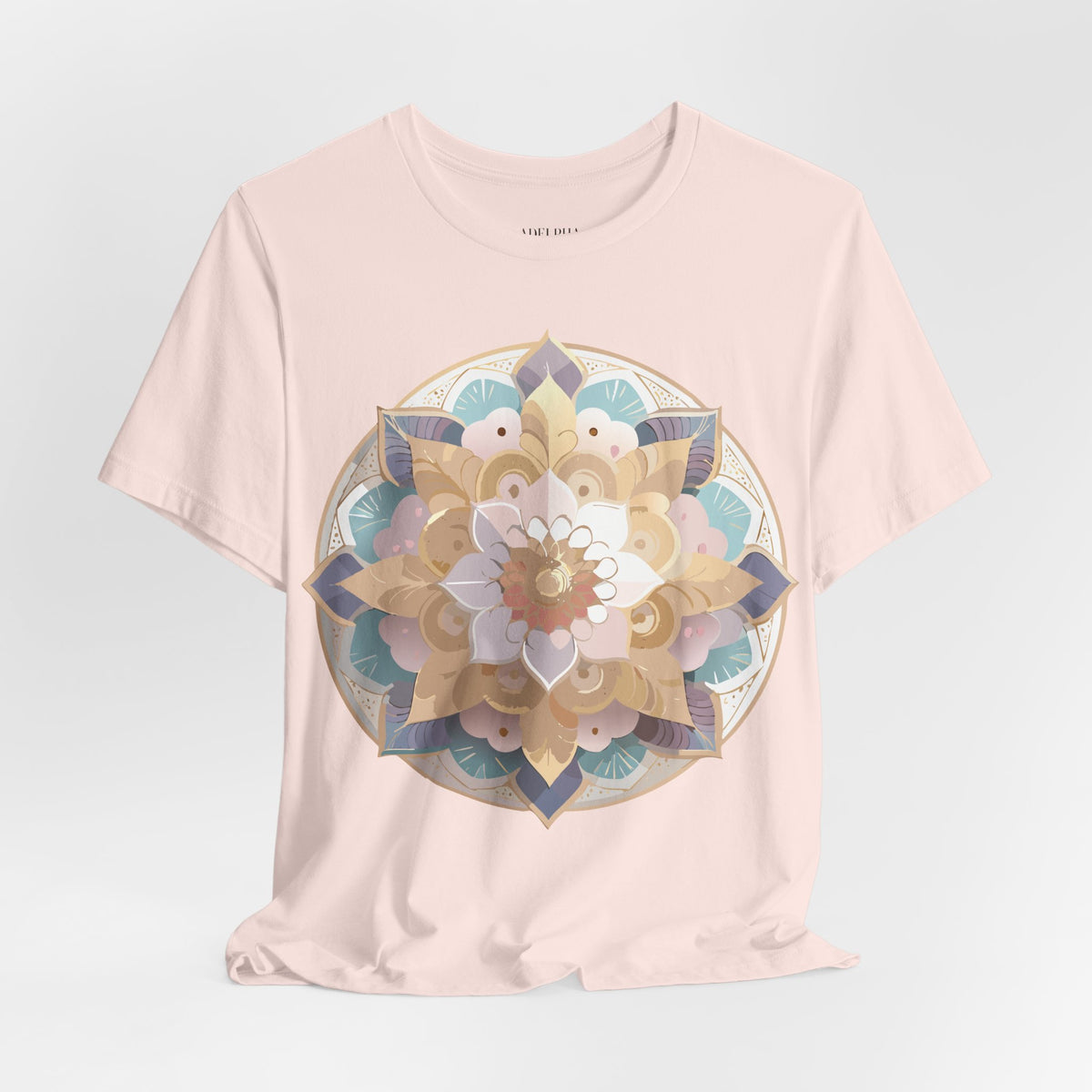 Mandala Graphic Unisex Cotton Bella+Canvas Tee with Floral Art Design d27