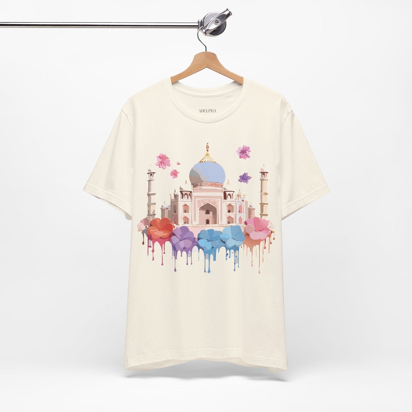 Taj Mahal Graphic Tee Unisex Short Sleeve Shirt By Adelpha With Vintage Inspired Artwork