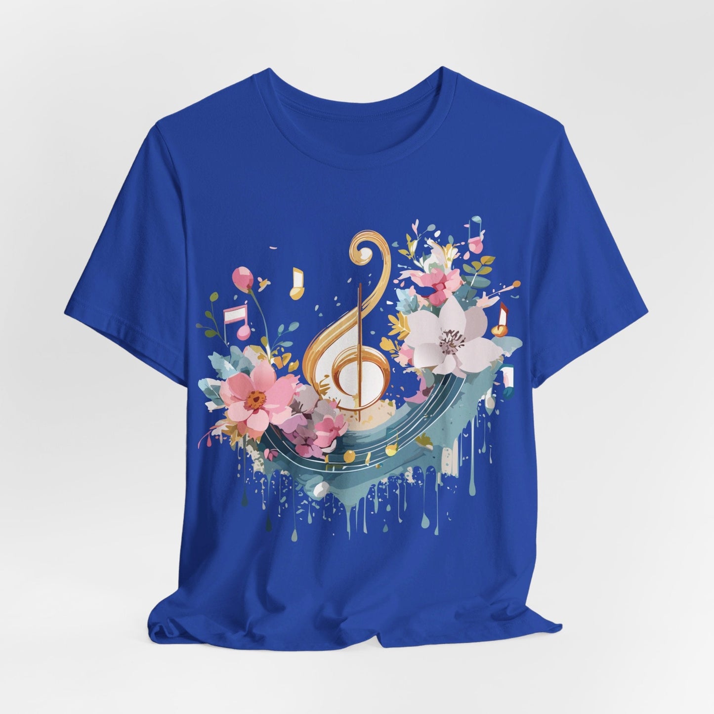 Music Graphic Unisex 100 Cotton Vintage Art with Musical Elements Tee 65