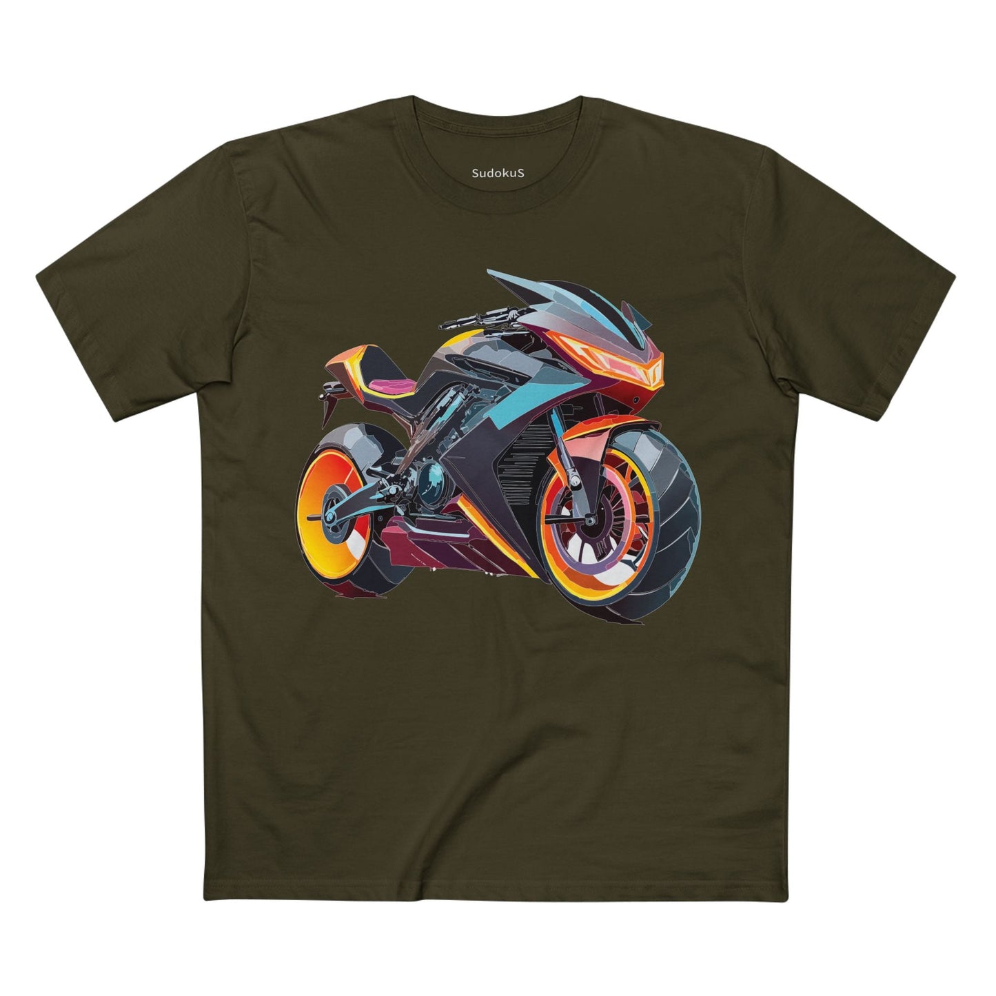 Moto Bike Graphic Unisex 100 Cotton Staple Tee 18