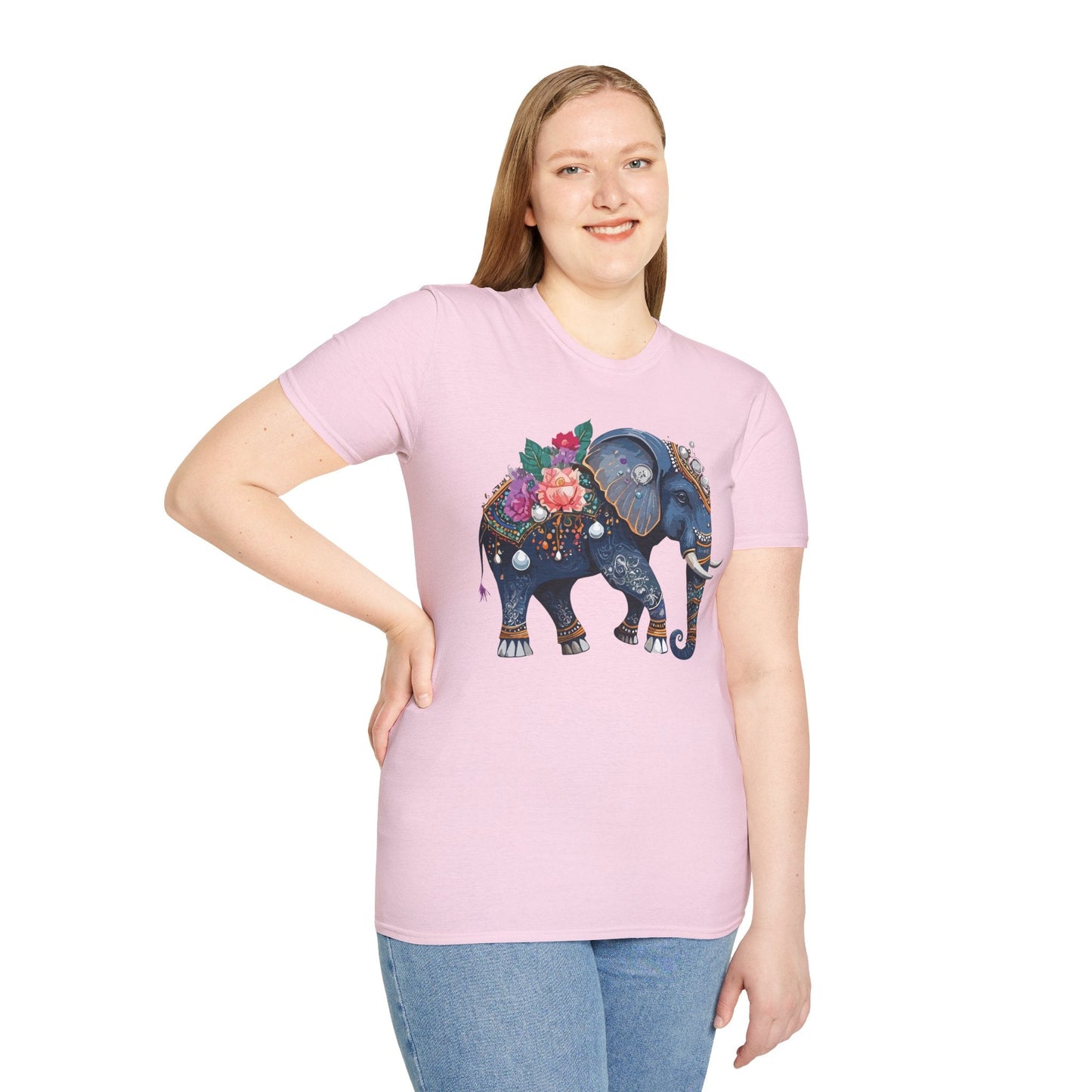 Elephant T Shirt Unisex Softstyle Tee Gildan 64000 100 Percent Cotton Comfort Everyday