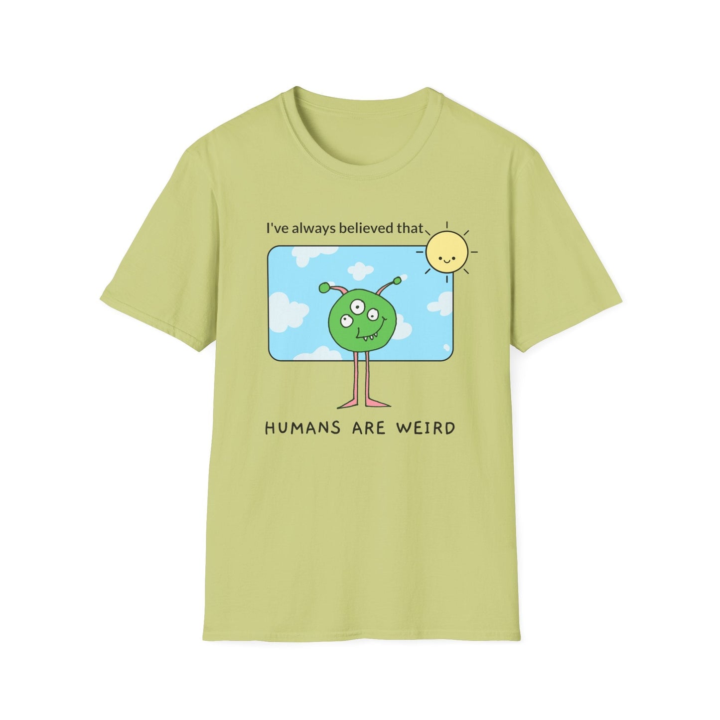 Alien Cartoon Humans Are Weird TShirt