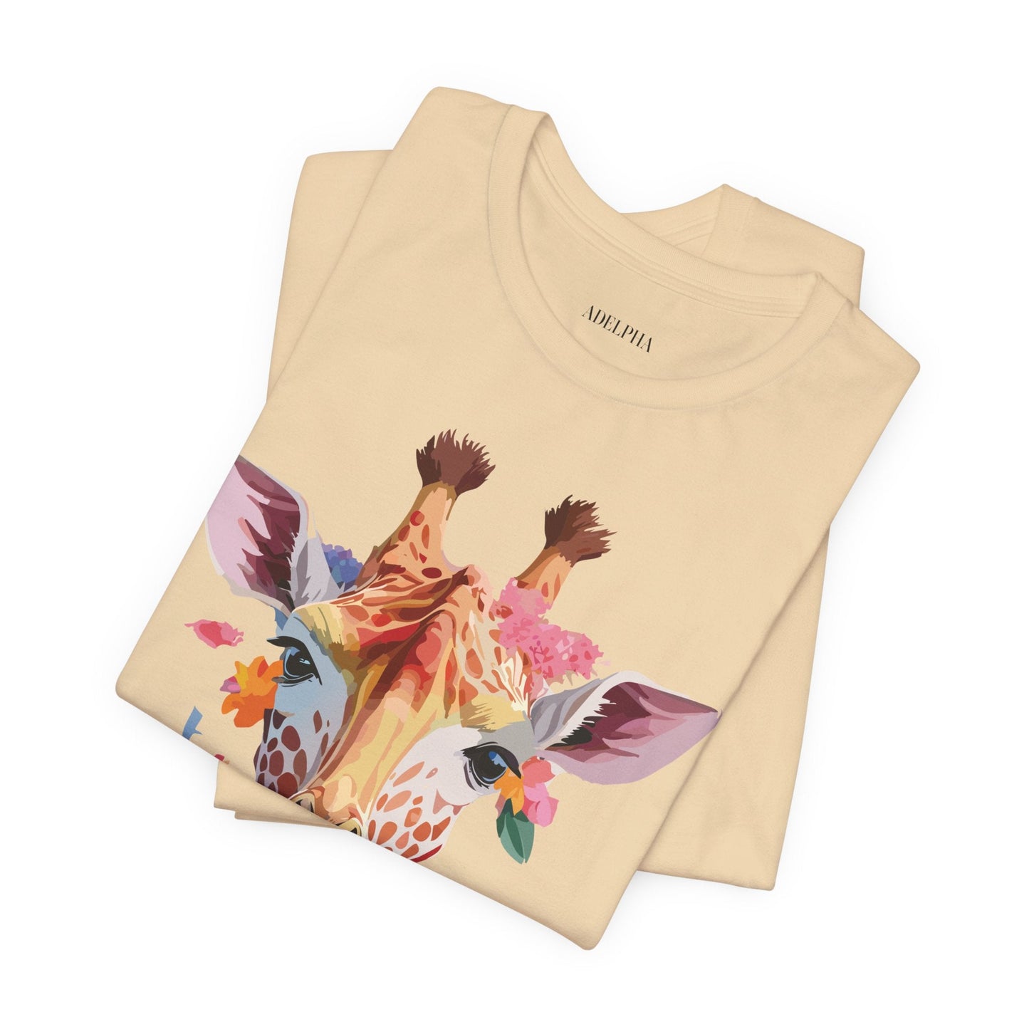 Adelpha Giraffe Graphic Tee Unisex Short Sleeve Art Design Shirt Vintage Inspired Artwork