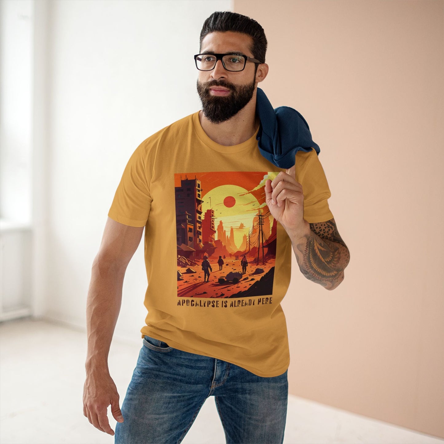 Cataclysm Doomsday Unisex Premium Cotton Tee With Original Art Design From Retro2Nova Collection