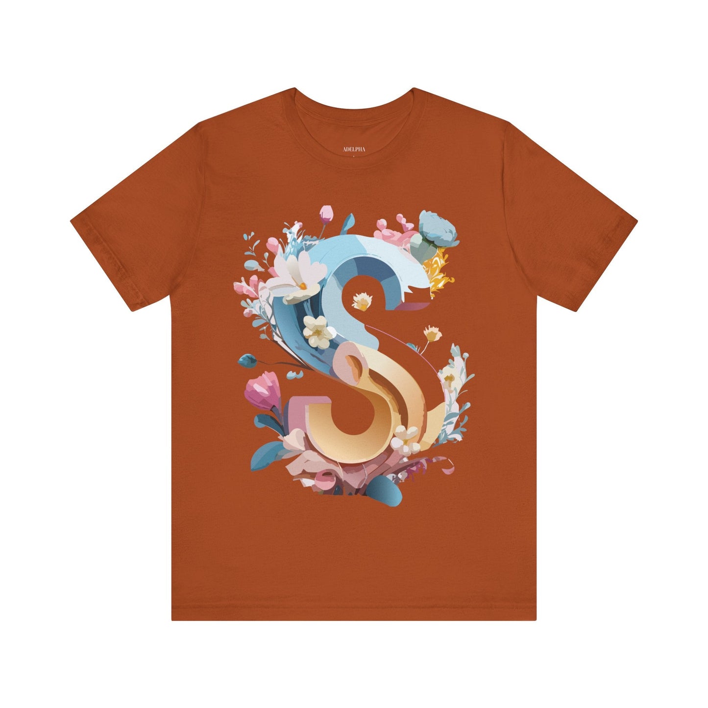 Letter S Shirt Graphic Tee Unisex Jersey Short Sleeve Premium Vintage Inspired Artwork Adelpha